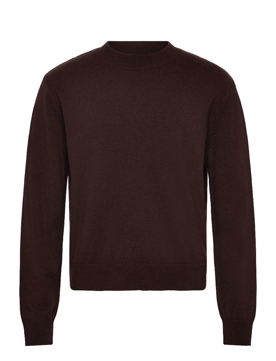 Weekday - Regular Woolblend Sweater - rundhals - brown melange - 0