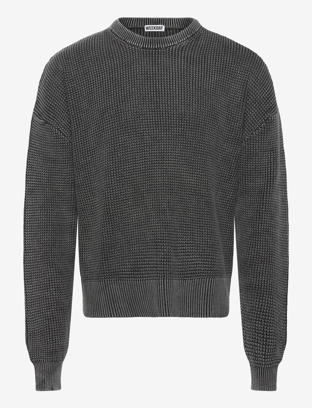 Weekday - Boxy Cotton Sweater - rundhalsad - black wash - 0