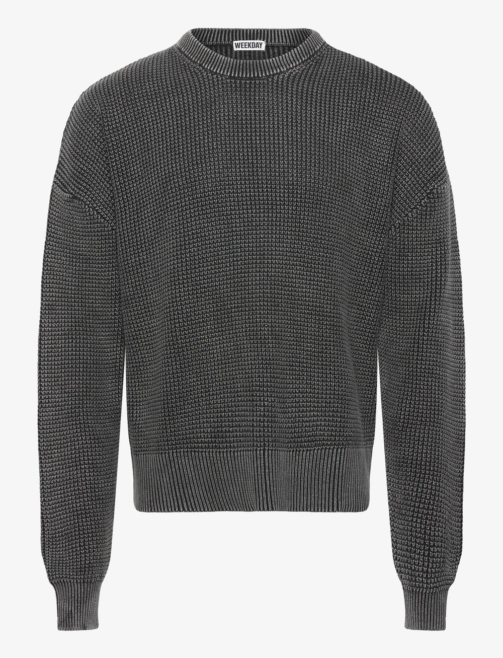 Weekday - Boxy Cotton Sweater - rundhals - black wash - 0