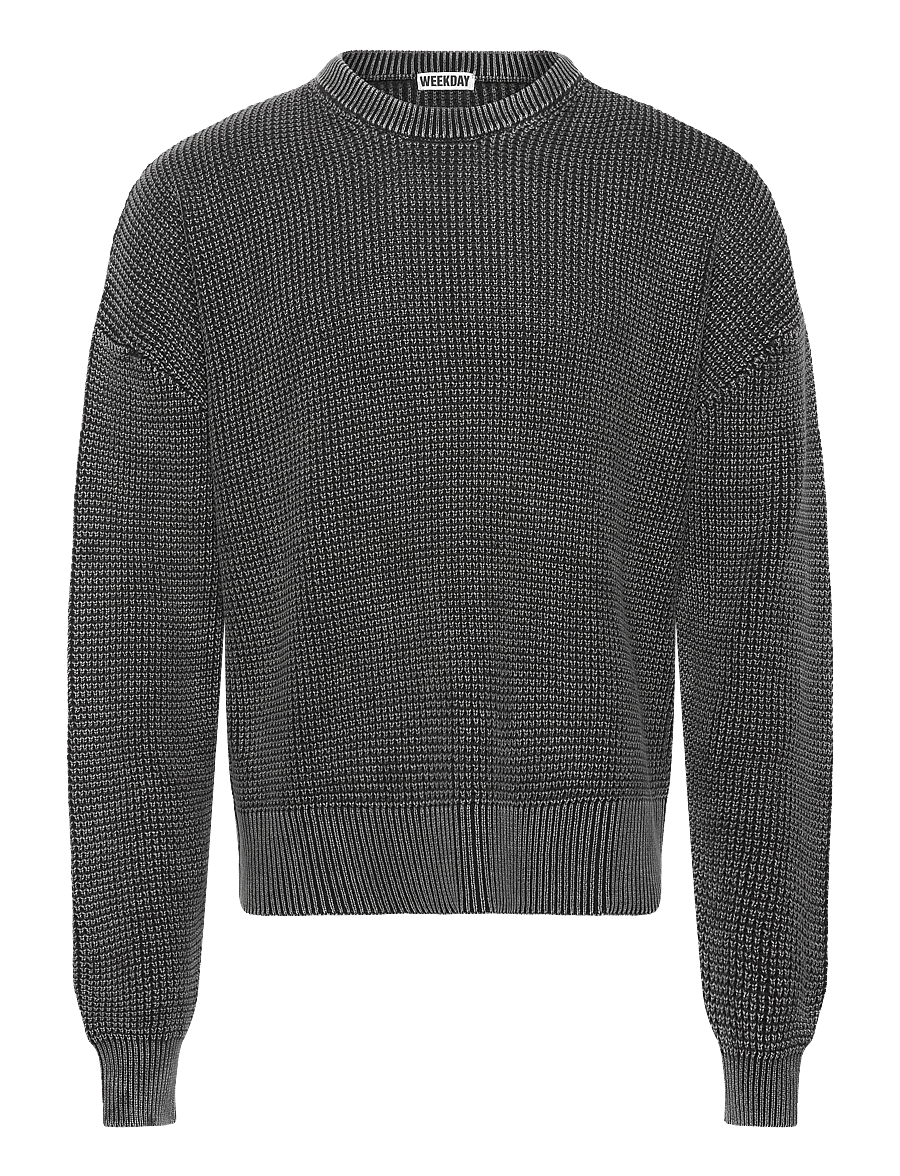 Weekday - Boxy Cotton Sweater - rundhals - black wash - 0