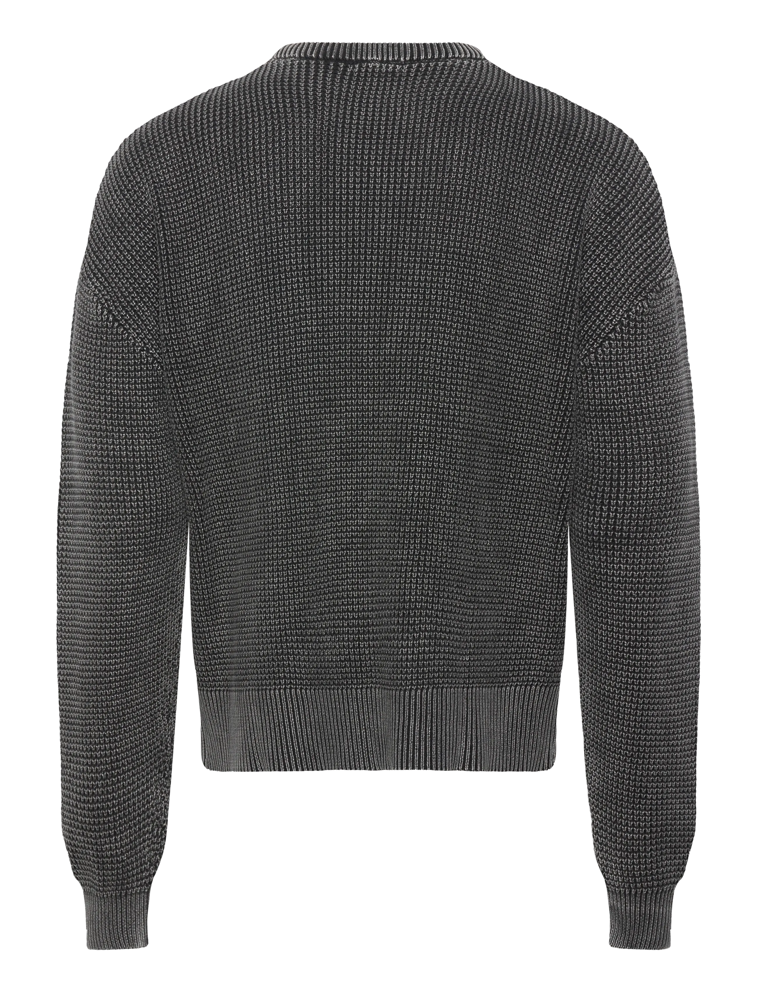 Weekday - Boxy Cotton Sweater - pulls col rond - black wash - 1