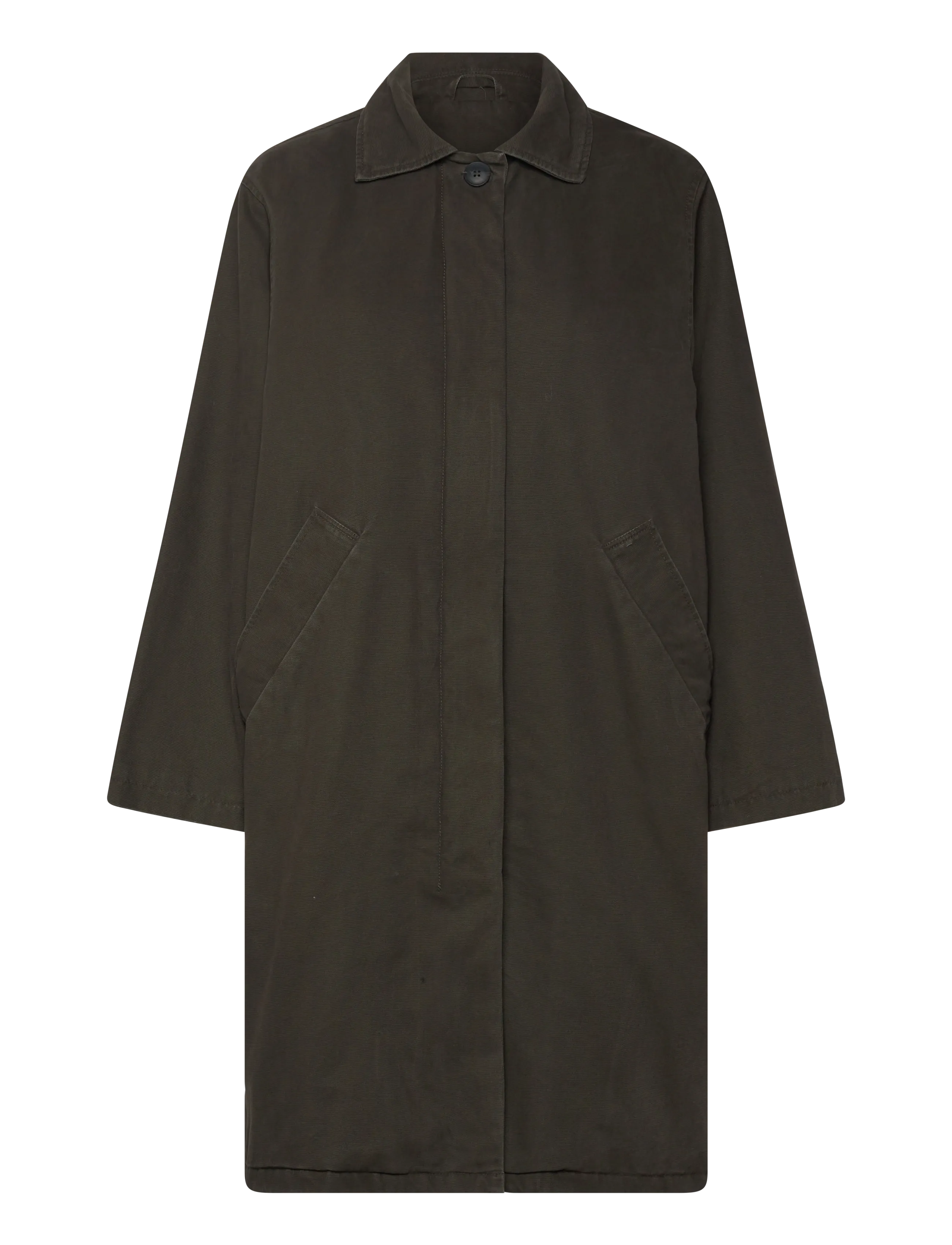 Weekday Loose Fit Canvas Car Coat - Jacken & Mäntel - GREY DARK / khaki/green