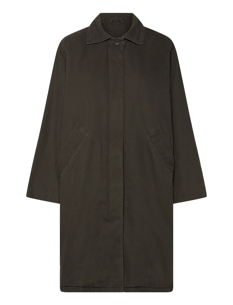 Weekday - Loose Fit Canvas Car Coat - talvejoped - grey dark - 0