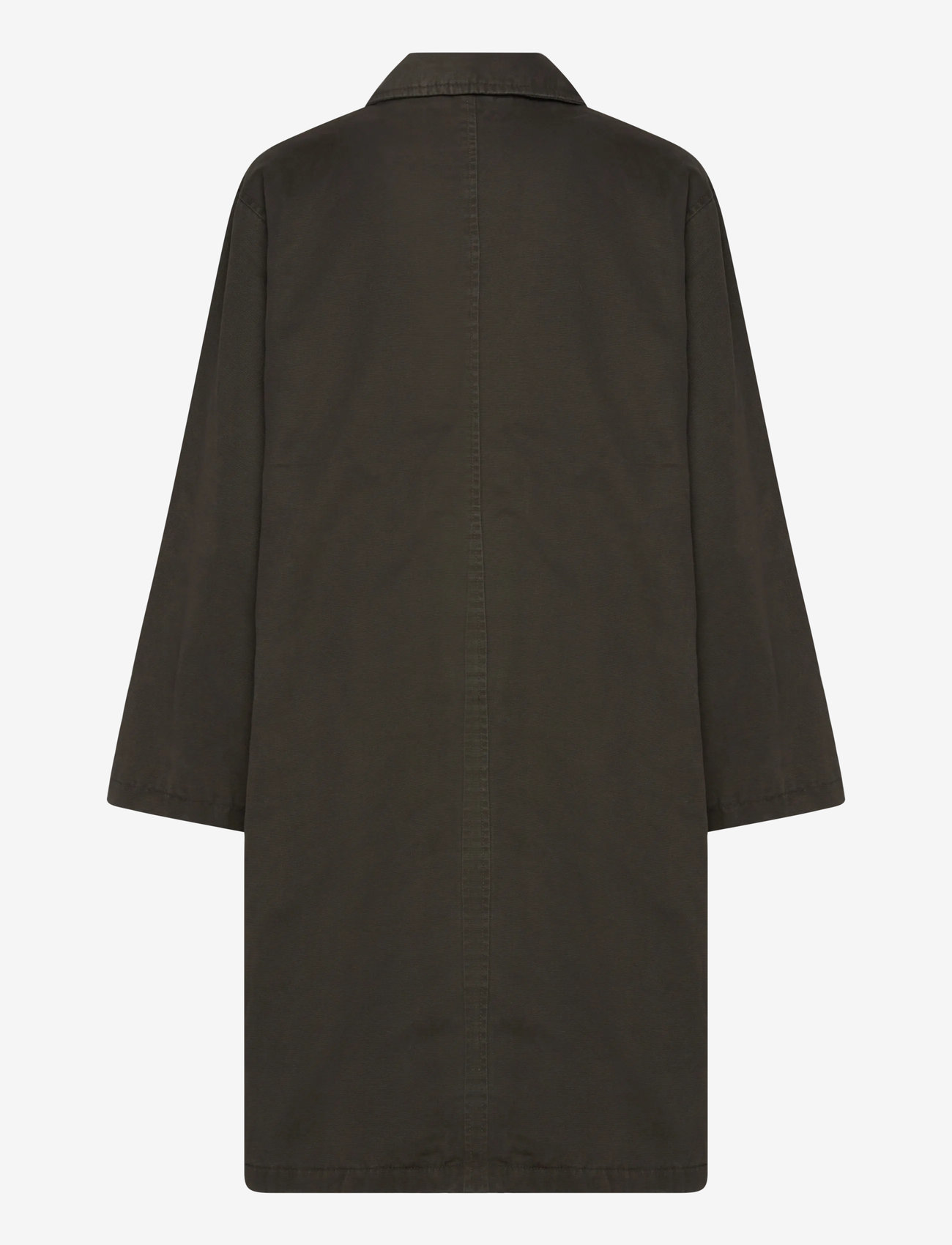 Weekday - Loose Fit Canvas Car Coat - grey dark - 1