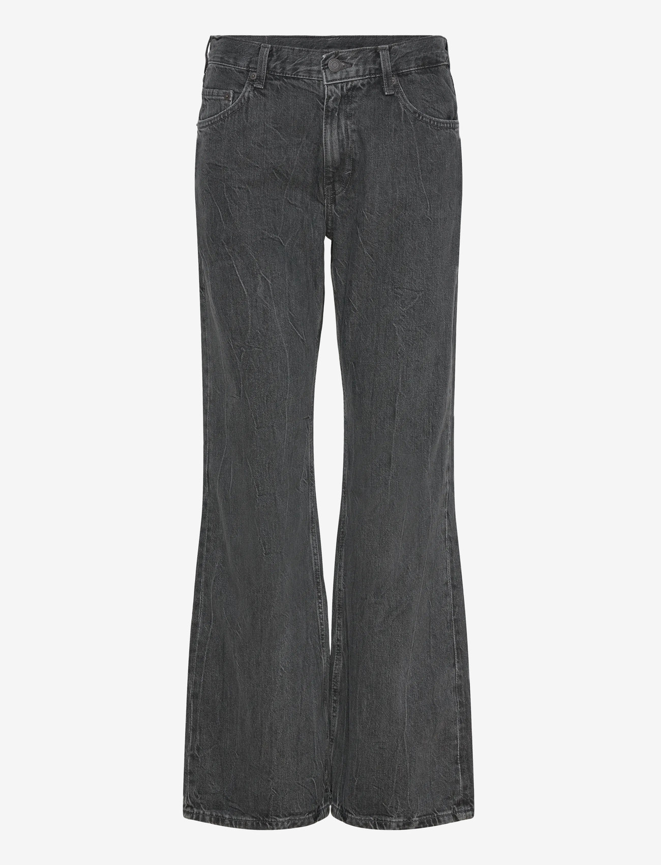 Weekday - Helix Low Rise Relaxed Flared Leg Jeans - hosen mit weitem bein - risso black - 0
