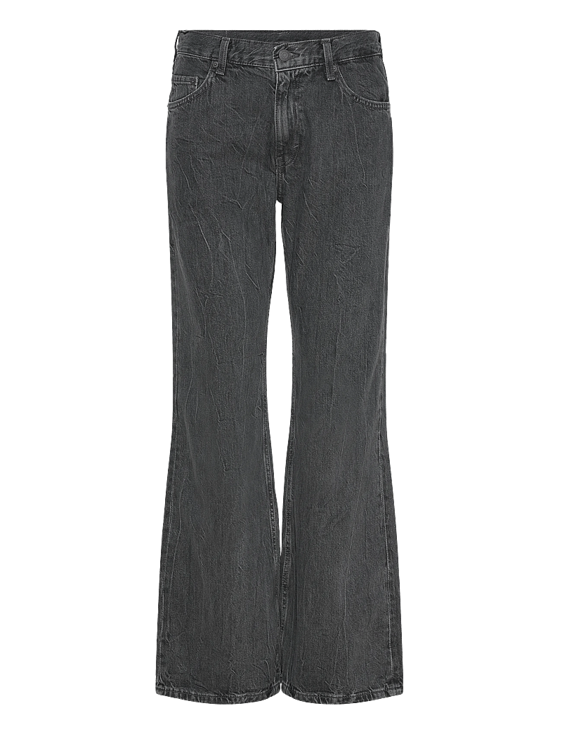 Weekday - Helix Low Rise Relaxed Flared Leg Jeans - hosen mit weitem bein - risso black - 0