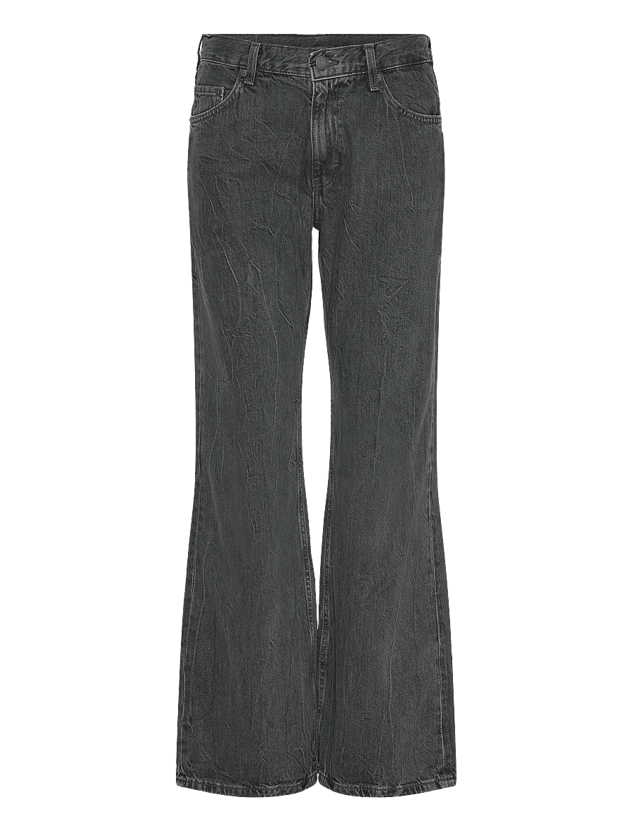 Weekday - Helix Low Rise Relaxed Flared Leg Jeans - vida jeans - risso black - 0