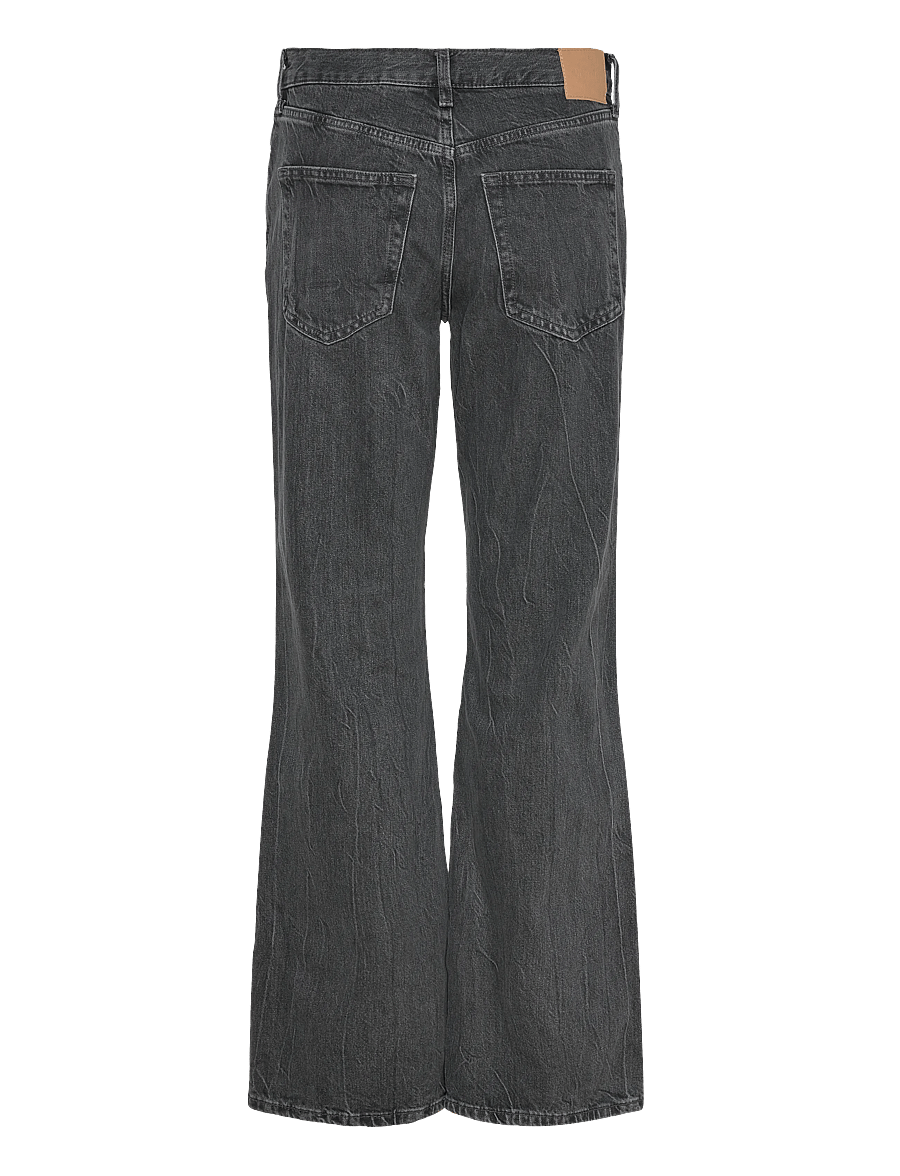 Weekday - Helix Low Rise Relaxed Flared Leg Jeans - vida jeans - risso black - 1