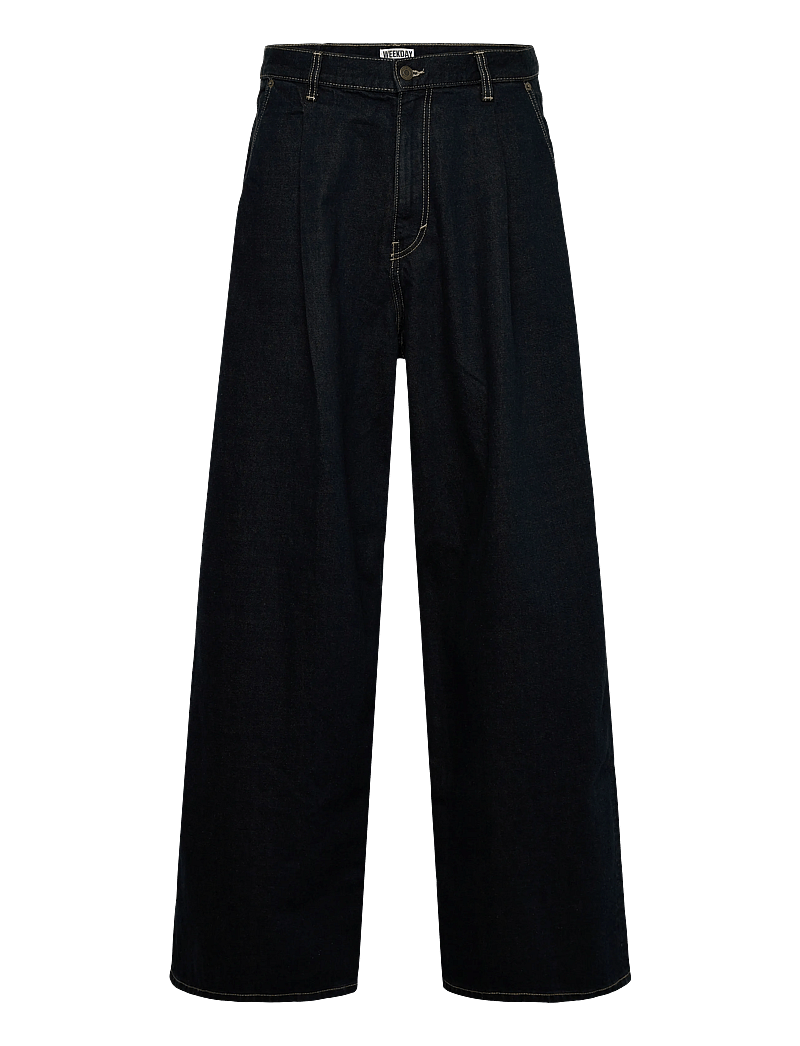 Weekday - Pleated Loose Baggy Leg Jeans - loose jeans - emerald rinse - 0