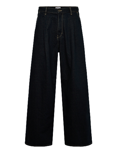Pleated Loose Baggy Leg Jeans - Relaxed Jeans