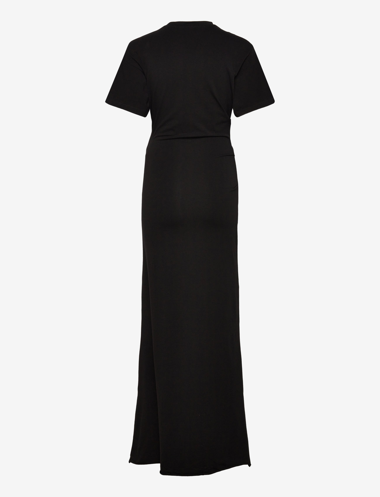 Weekday - Gathered Short-Sleeved Maxi Dress - maxi-jurken - black - 1