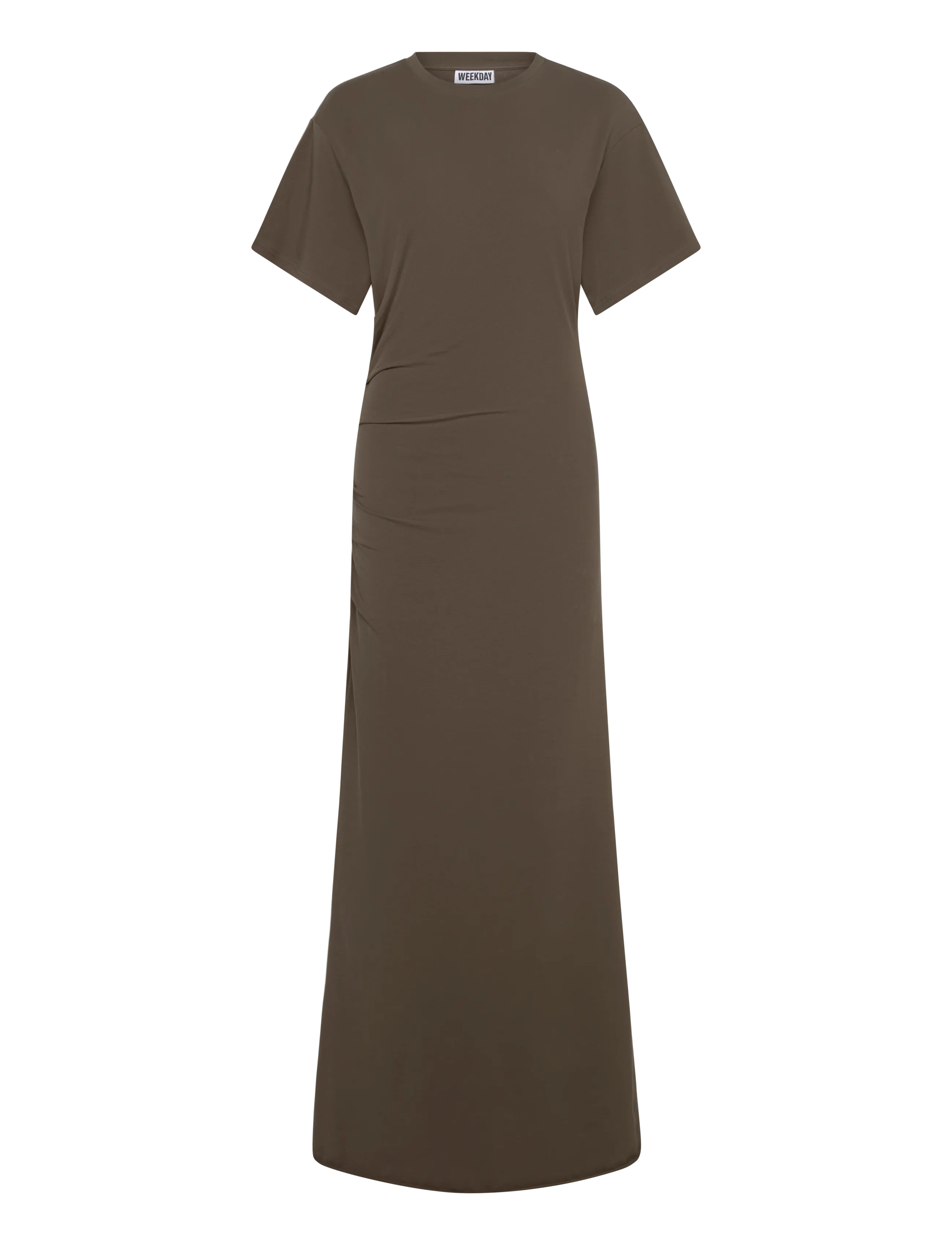 Weekday Gathered Short-Sleeved Maxi Dress - Maxikleider - DARK GREY / grey