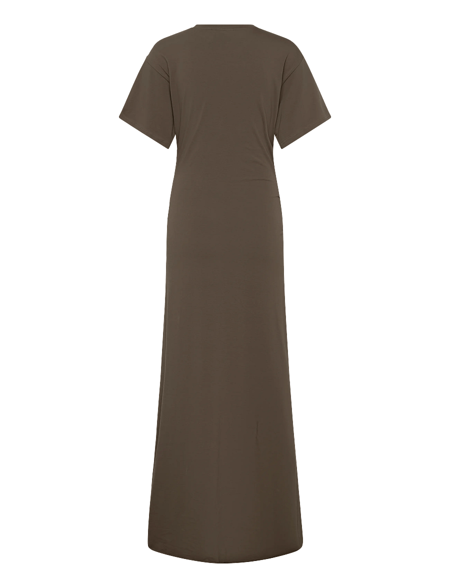 Weekday - Gathered Short-Sleeved Maxi Dress - maxi kjoler - dark grey - 1