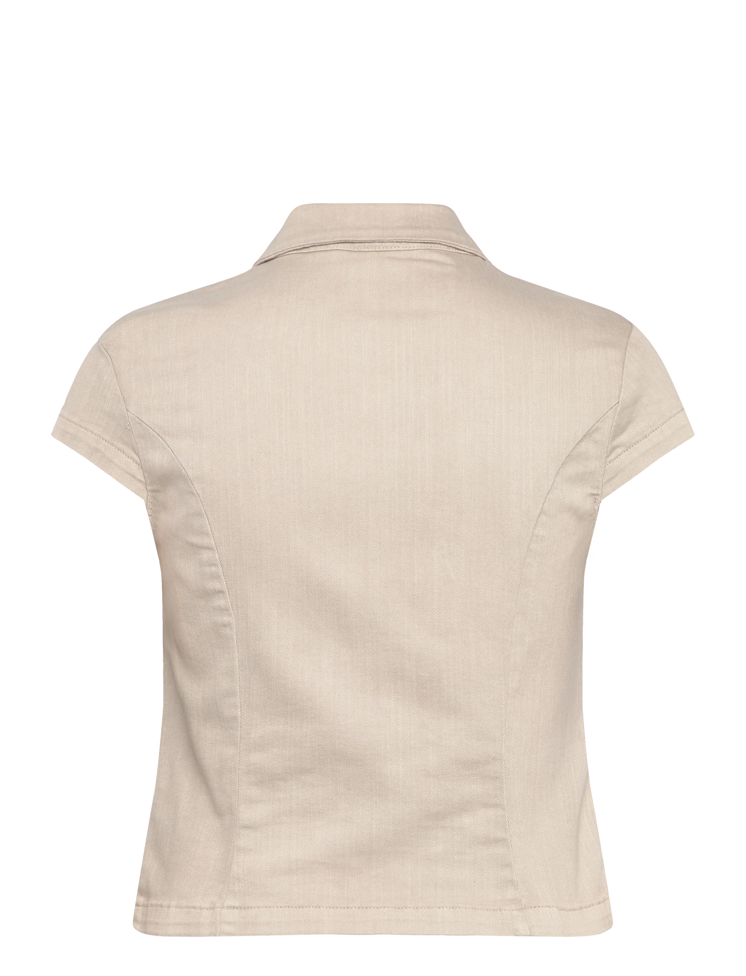 Weekday - Fitted Short-Sleeved Zip Top - lühikeste varrukatega särgid - light mole - 1