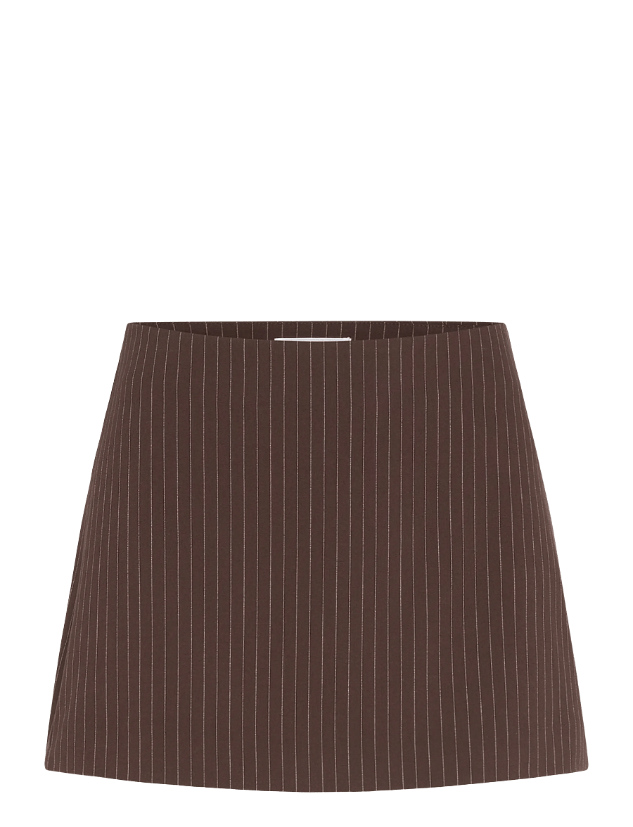 Weekday - Mini Skirt - korte nederdele - dark brown pinstripe - 0