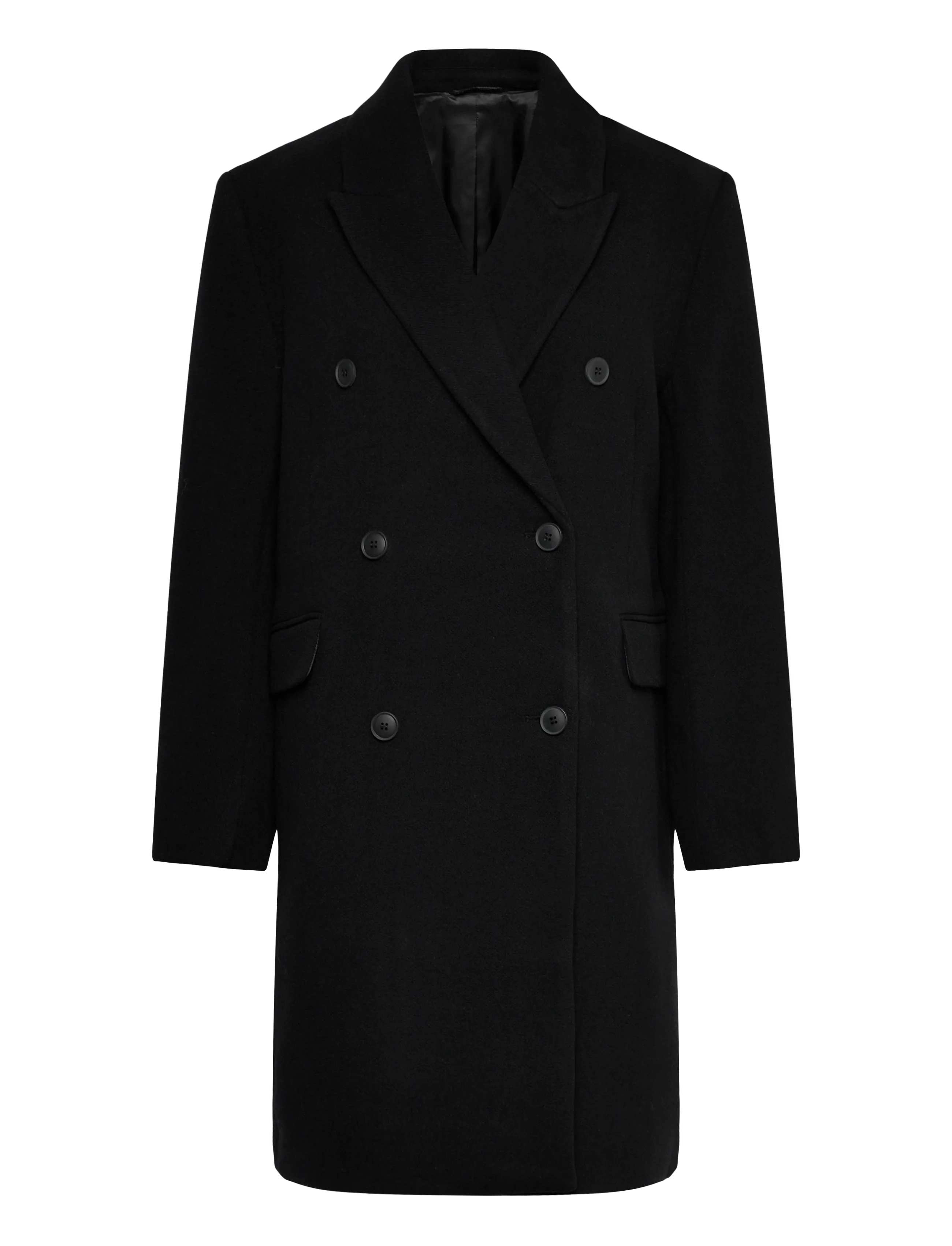 Weekday Oversized Knee-Length Wool-Blend Coat, M, Coats, Schwarz - Wool Frauen