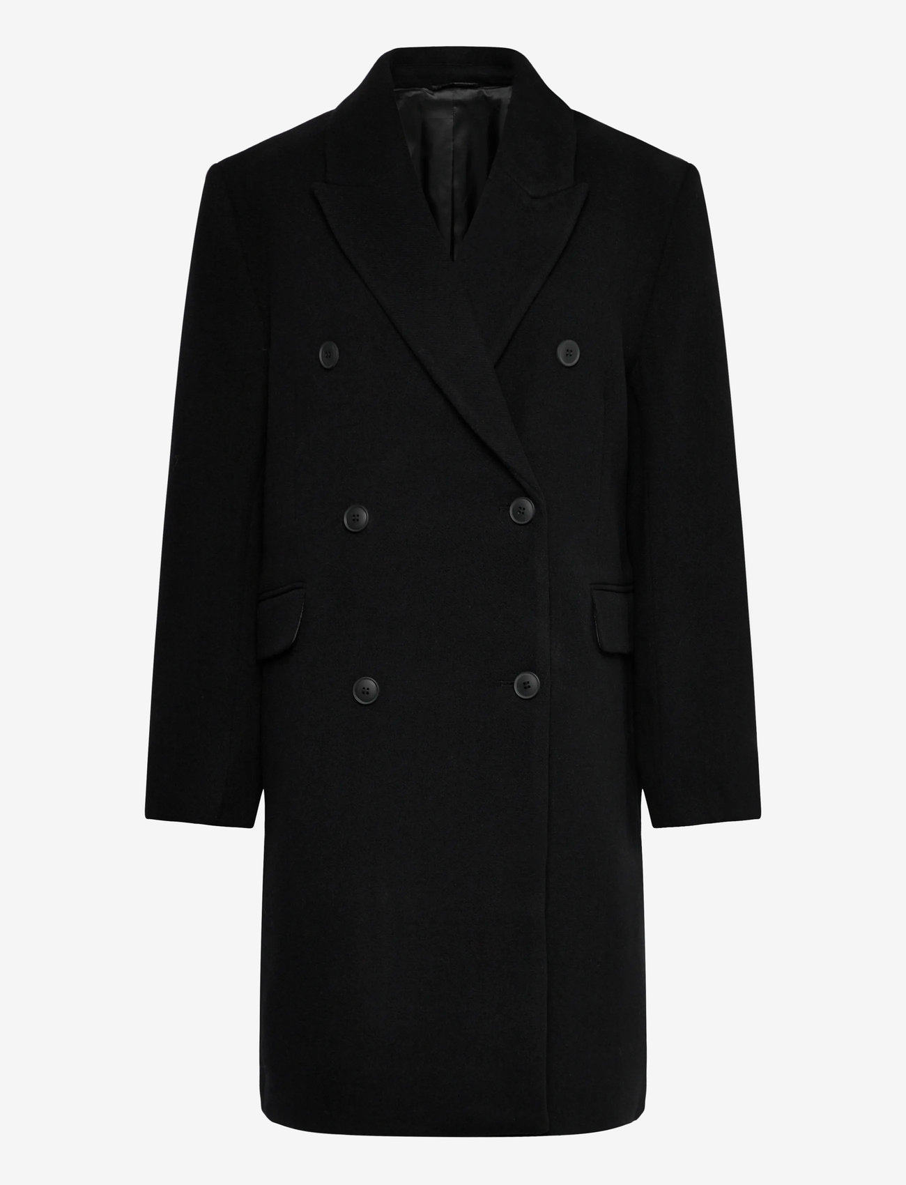 Weekday - Oversized Knee-Length Wool-Blend Coat - villased mantlid - black - 0