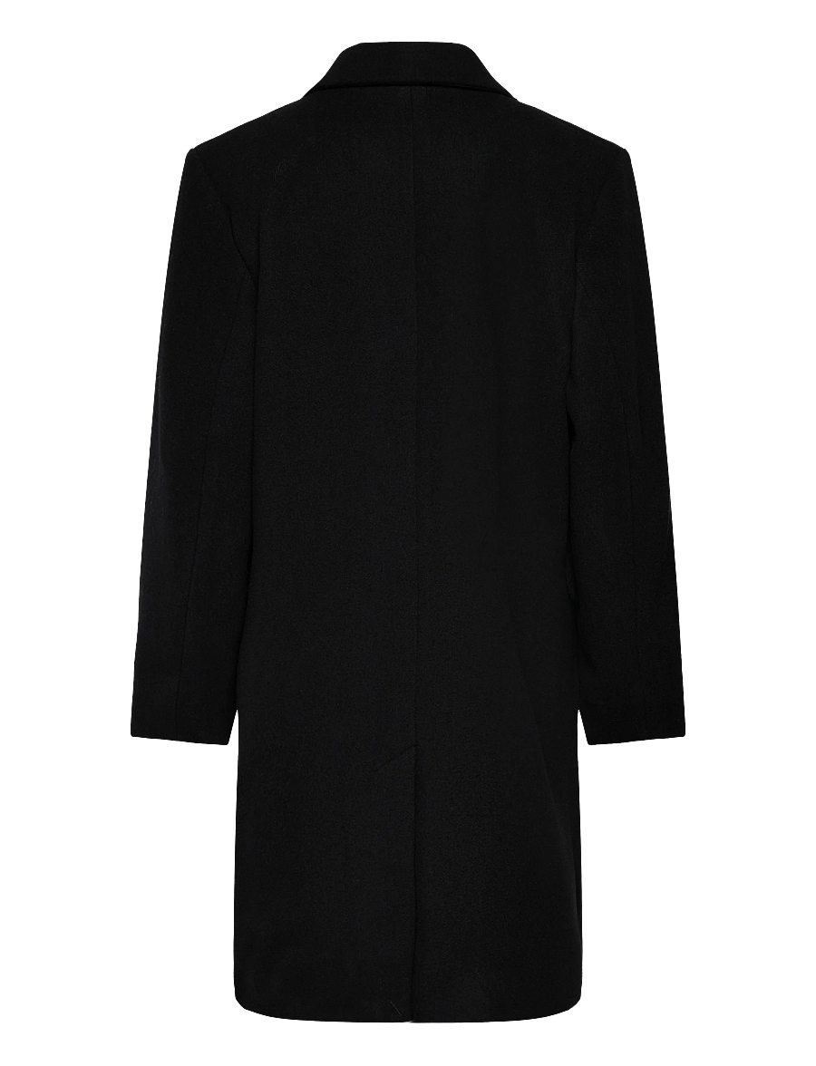 Weekday - Oversized Knee-Length Wool-Blend Coat - vinterjackor - black - 1