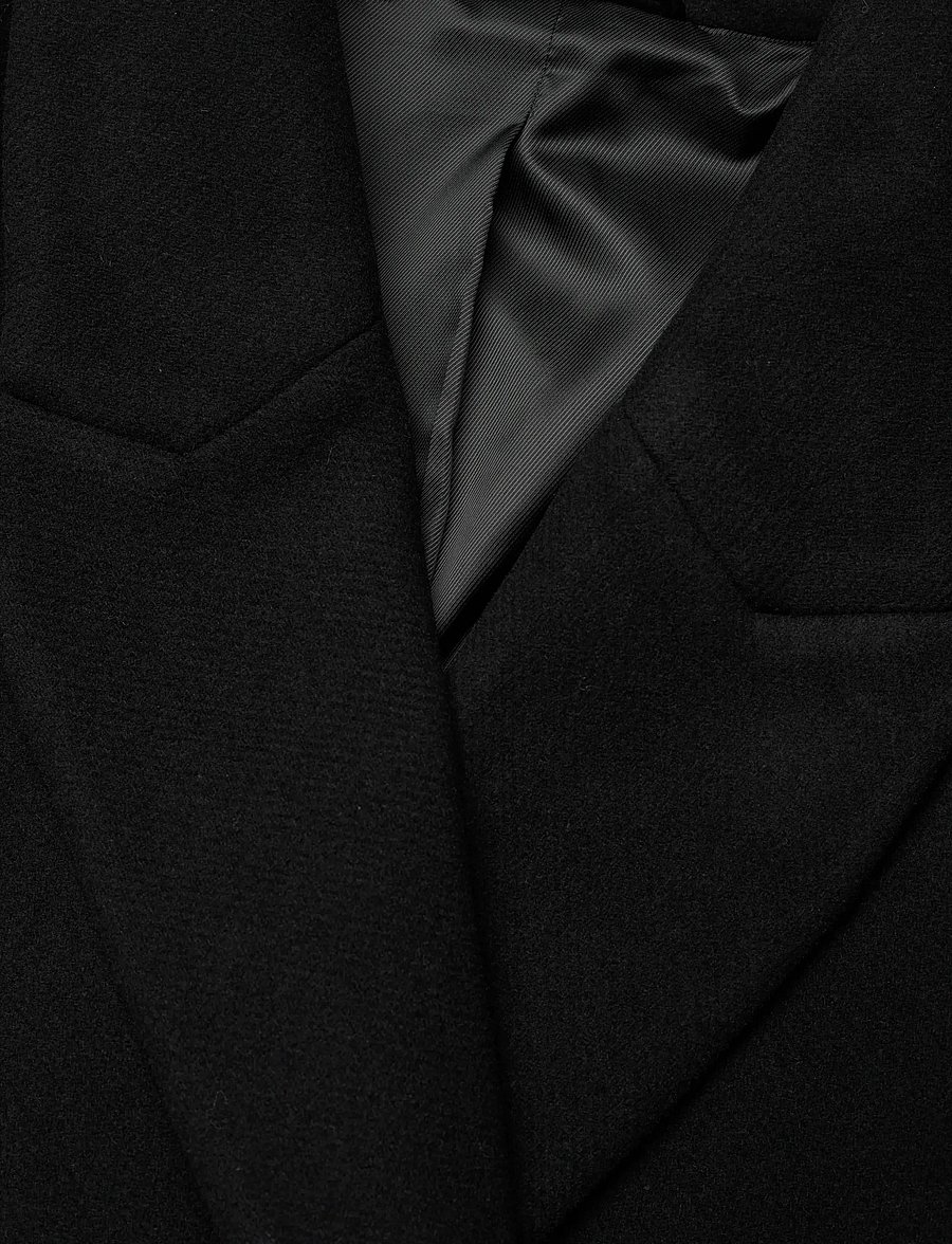 Weekday - Oversized Knee-Length Wool-Blend Coat - vinterjackor - black - 2