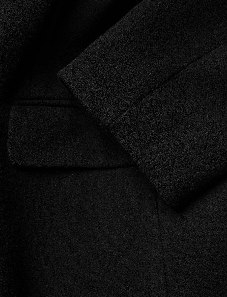 Weekday - Oversized Knee-Length Wool-Blend Coat - vinterjackor - black - 3