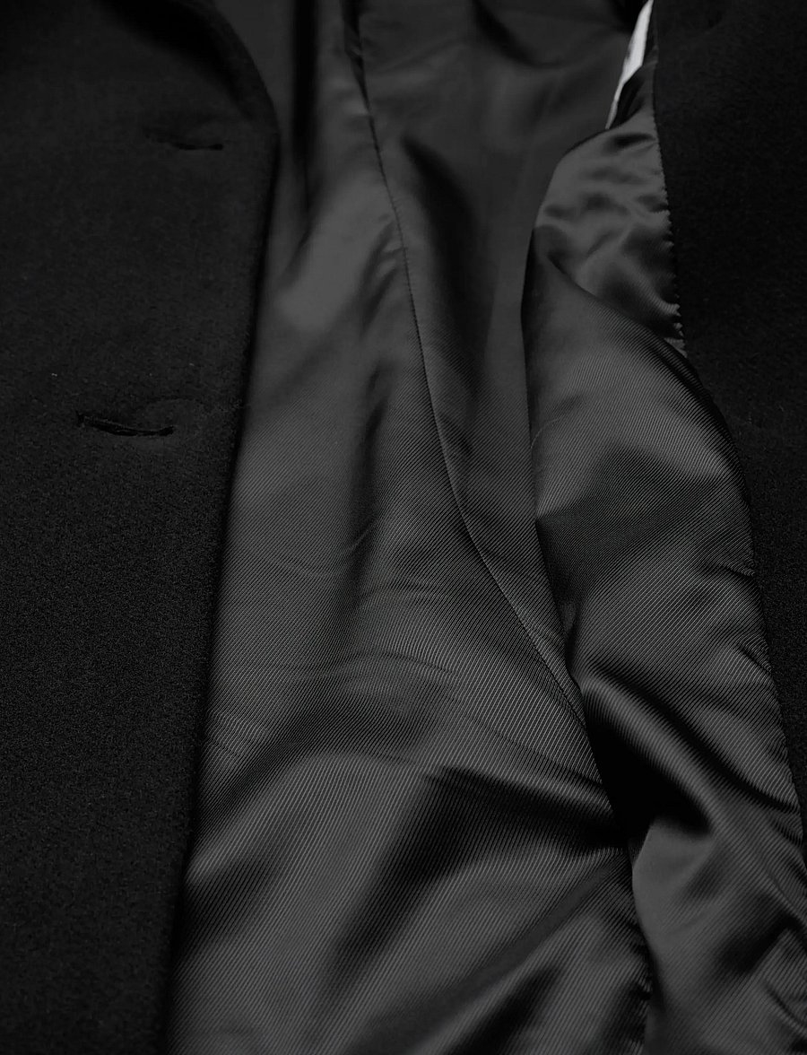 Weekday - Oversized Knee-Length Wool-Blend Coat - vinterjackor - black - 4