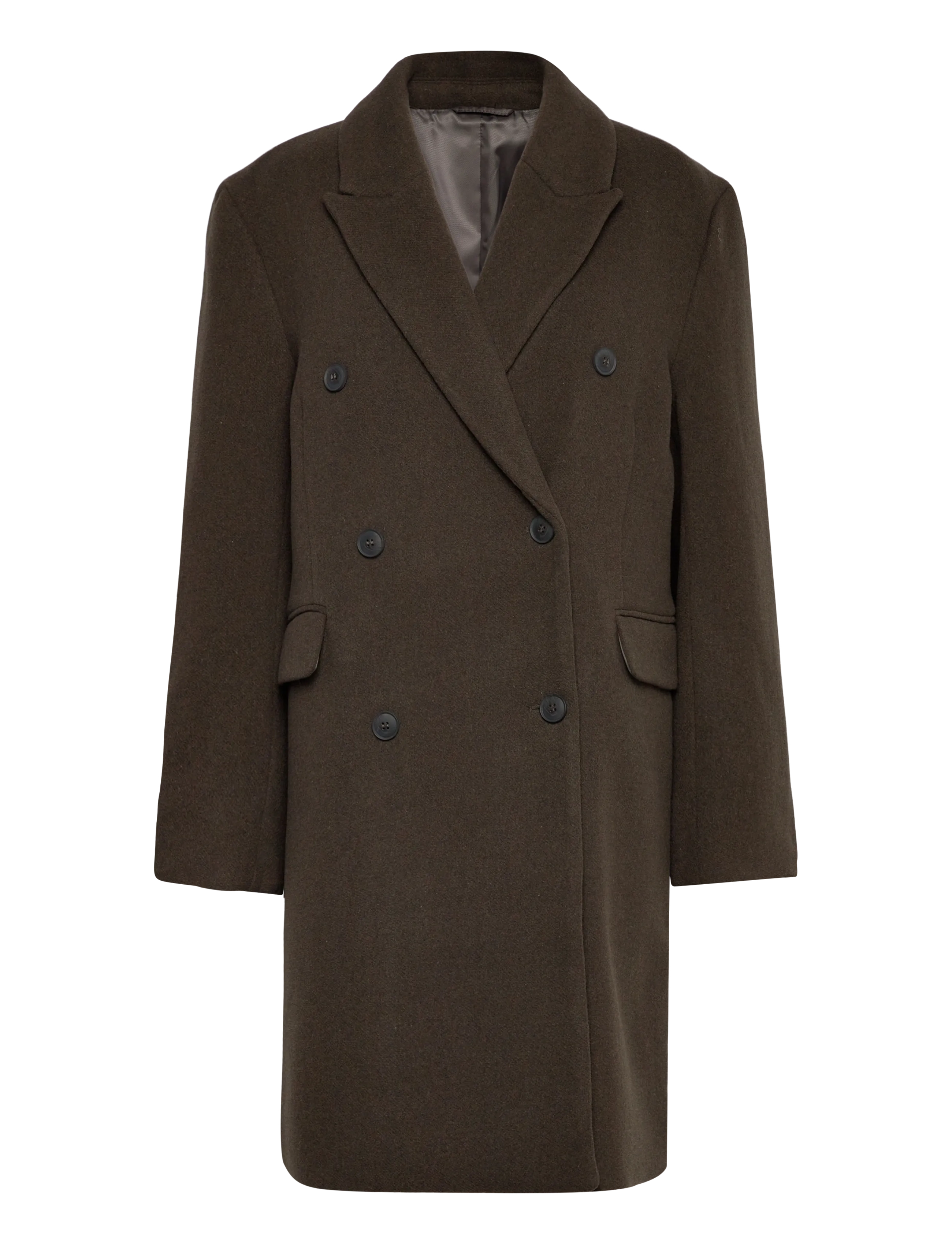 Weekday Oversized Knee-Length Wool-Blend Coat, L, Coats, Braun - Wool Frauen