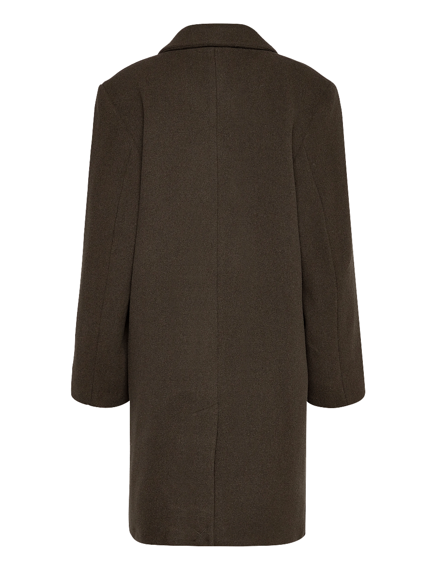 Weekday - Oversized Knee-Length Wool-Blend Coat - vinterjakker - khaki green - 1