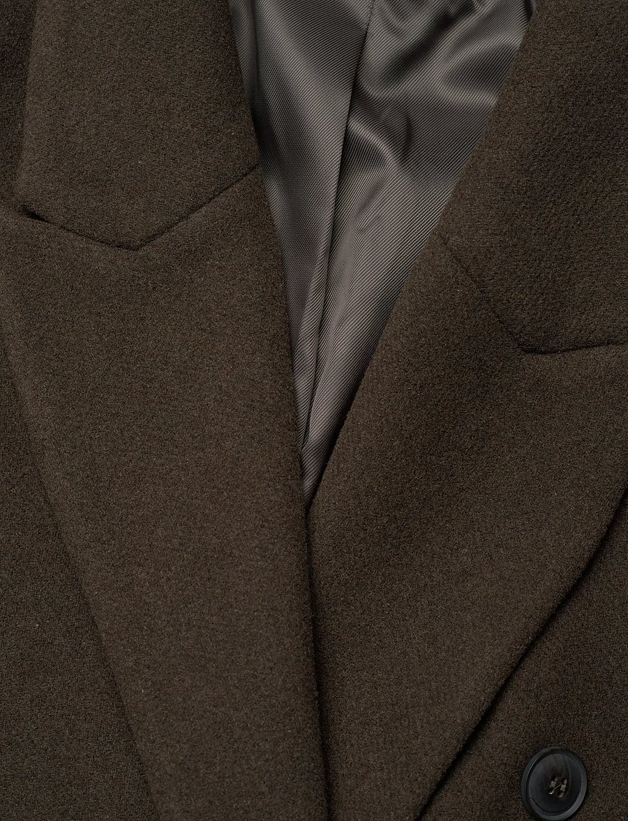 Weekday - Oversized Knee-Length Wool-Blend Coat - vinterjakker - khaki green - 2