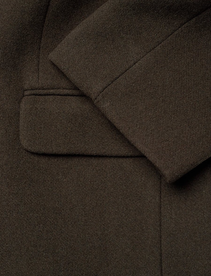 Weekday - Oversized Knee-Length Wool-Blend Coat - vinterjakker - khaki green - 3