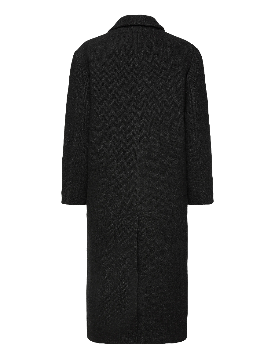 Weekday - Oversized Wool Blend Coat - winterjacken - black herringbone - 1
