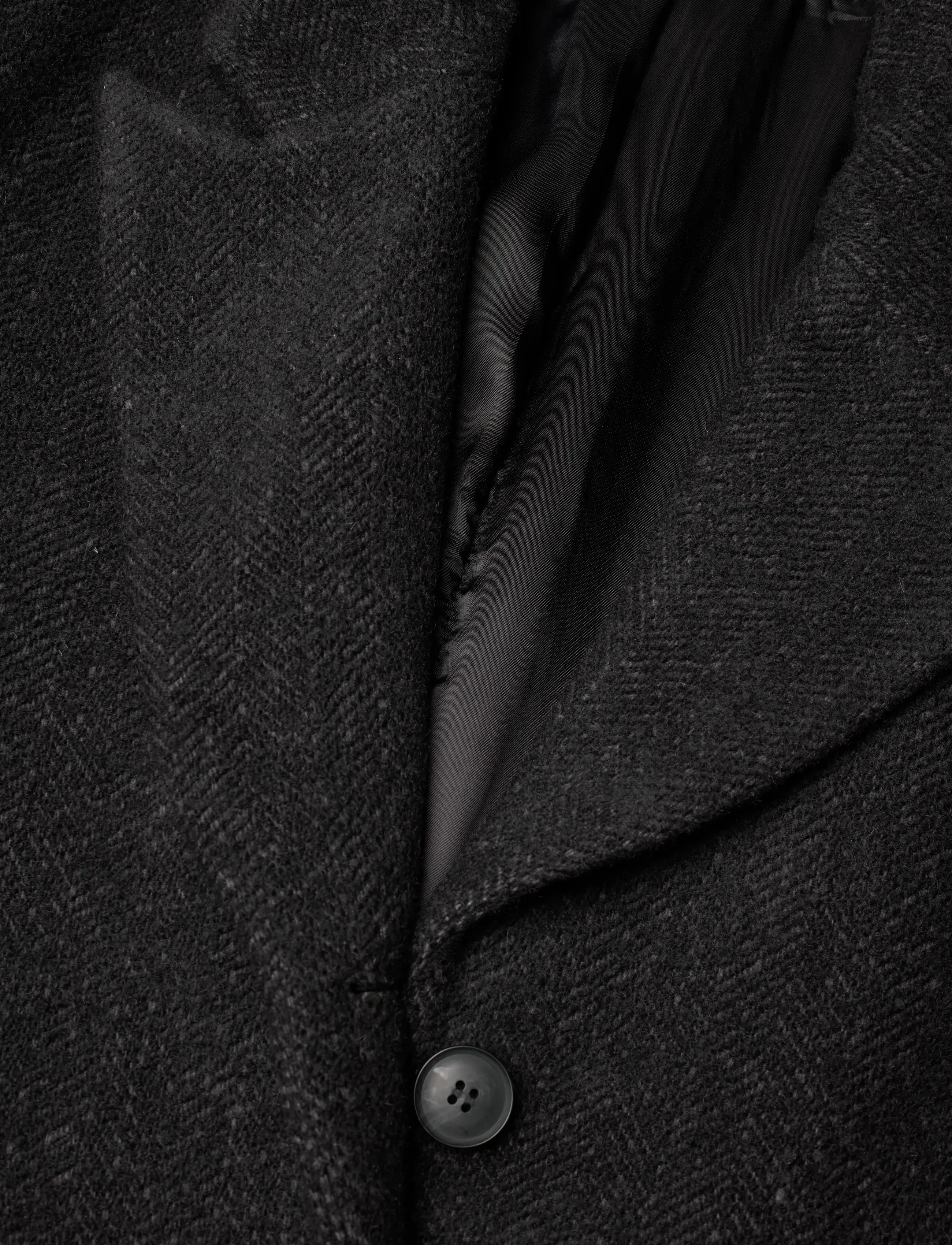 Weekday - Oversized Wool Blend Coat - talvejoped - black herringbone - 2
