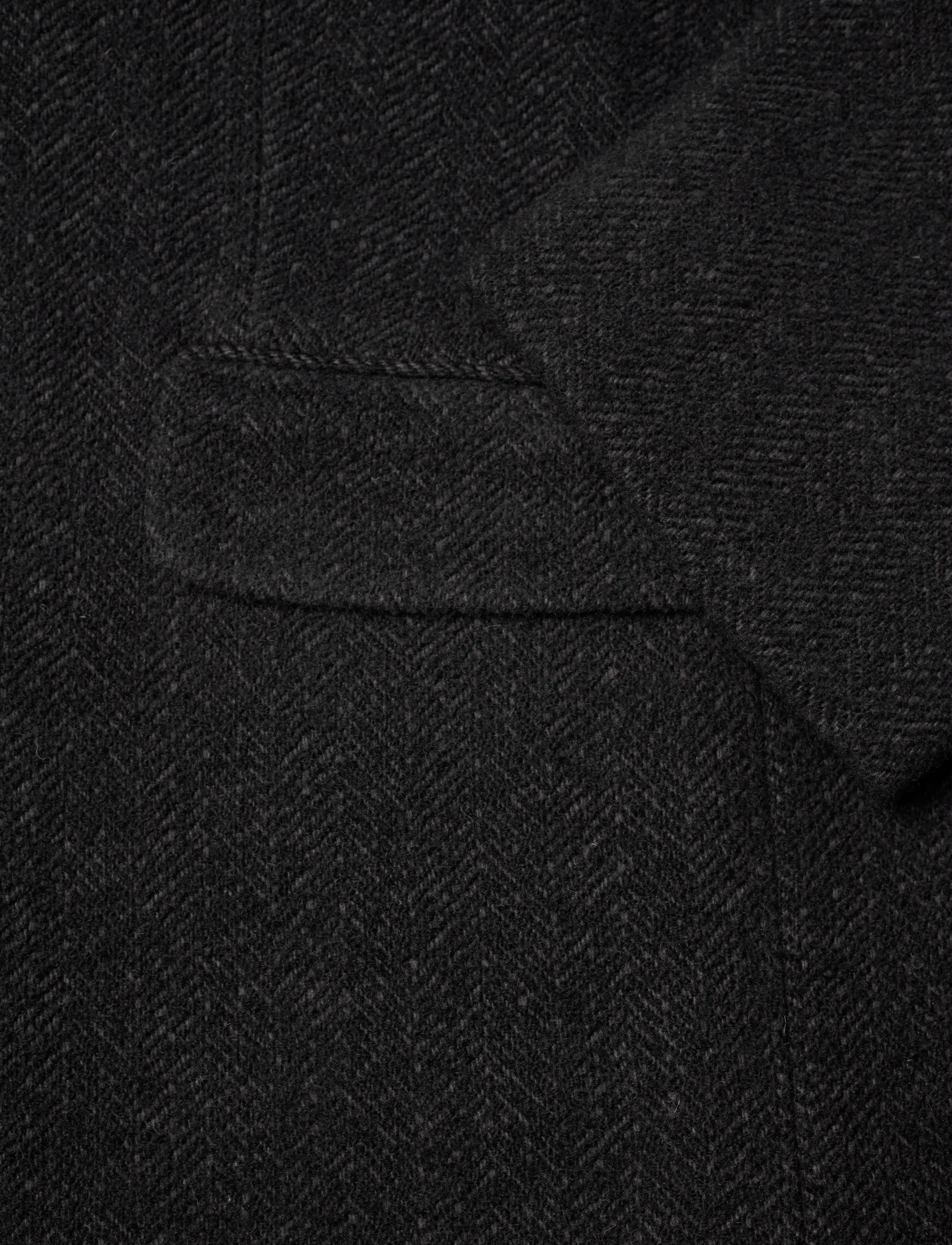 Weekday - Oversized Wool Blend Coat - talvejoped - black herringbone - 3