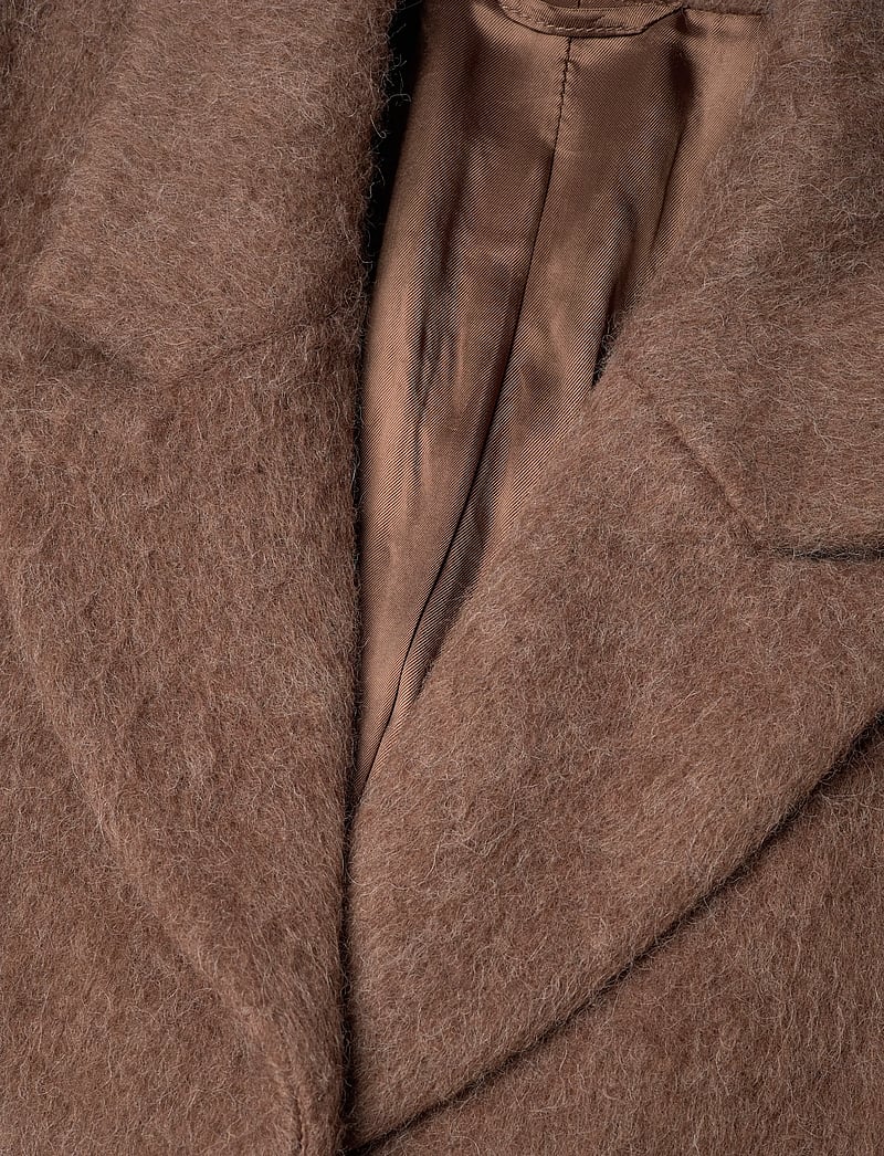 Weekday - Oversized Wool Blend Coat - ullkappor - brown - 2