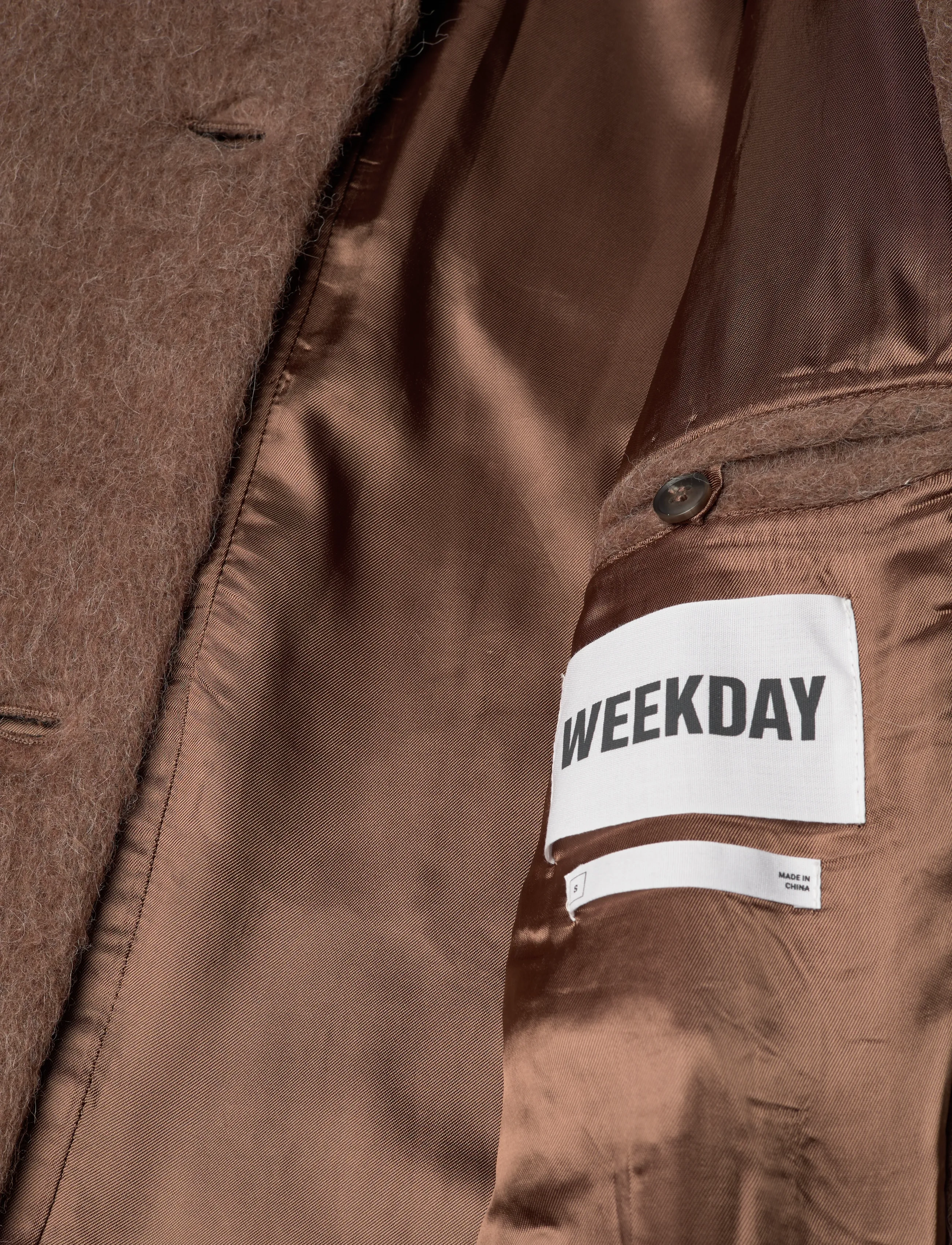 Weekday - Oversized Wool Blend Coat - uldfrakker - brown - 4