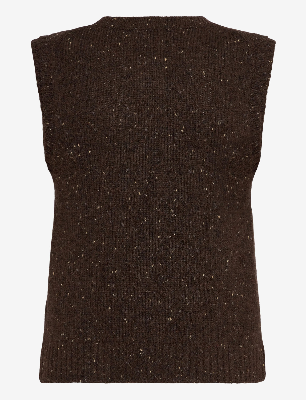Weekday - Knitted Buttoned Wool Blend Vest - gestrickte westen - brown neps - 1