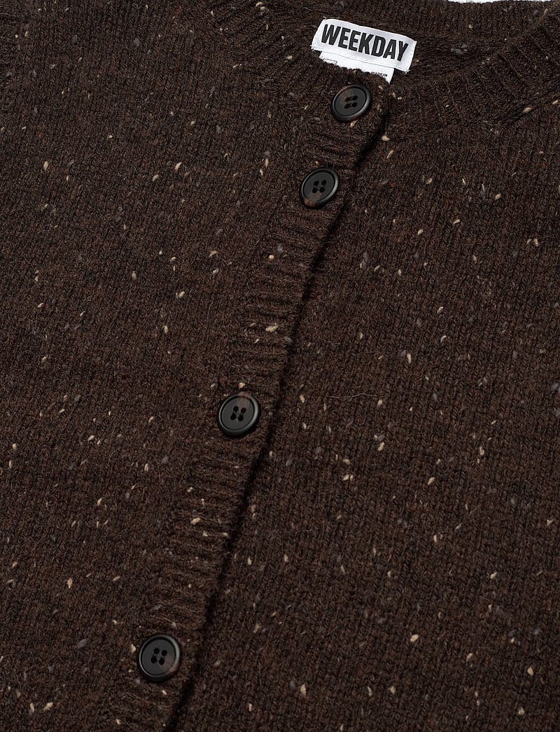 Weekday - Knitted Buttoned Wool Blend Vest - gestrickte westen - brown neps - 2