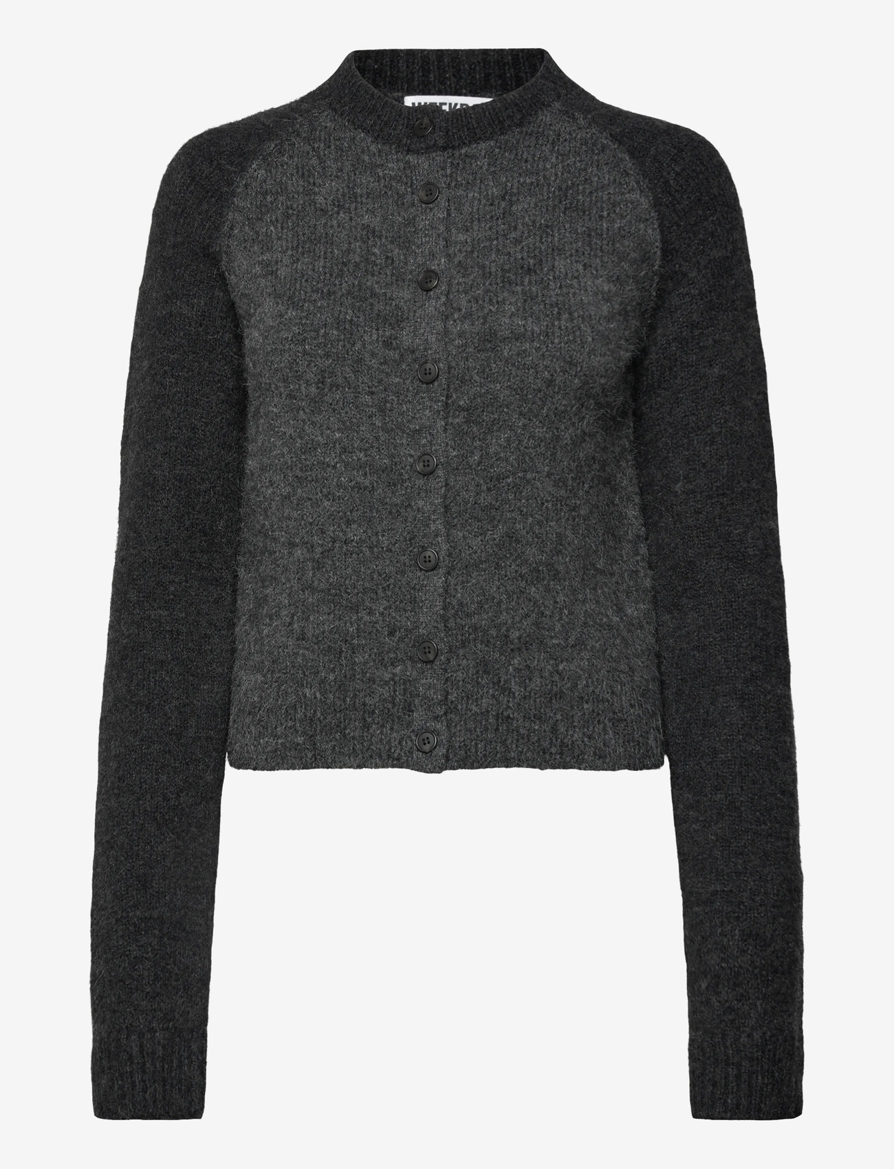 Weekday - Soft Slim Fit Buttoned Cardigan - kardiganid - grey melange dark - 0