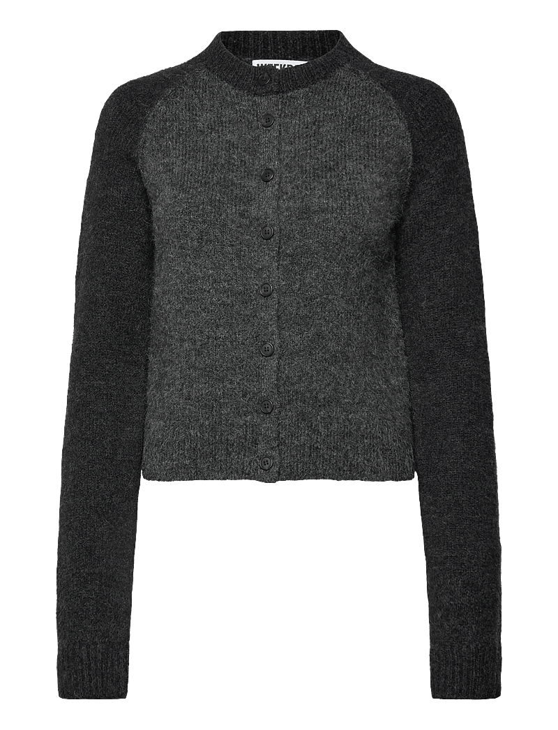 Weekday - Soft Slim Fit Buttoned Cardigan - koftor - grey melange dark - 0