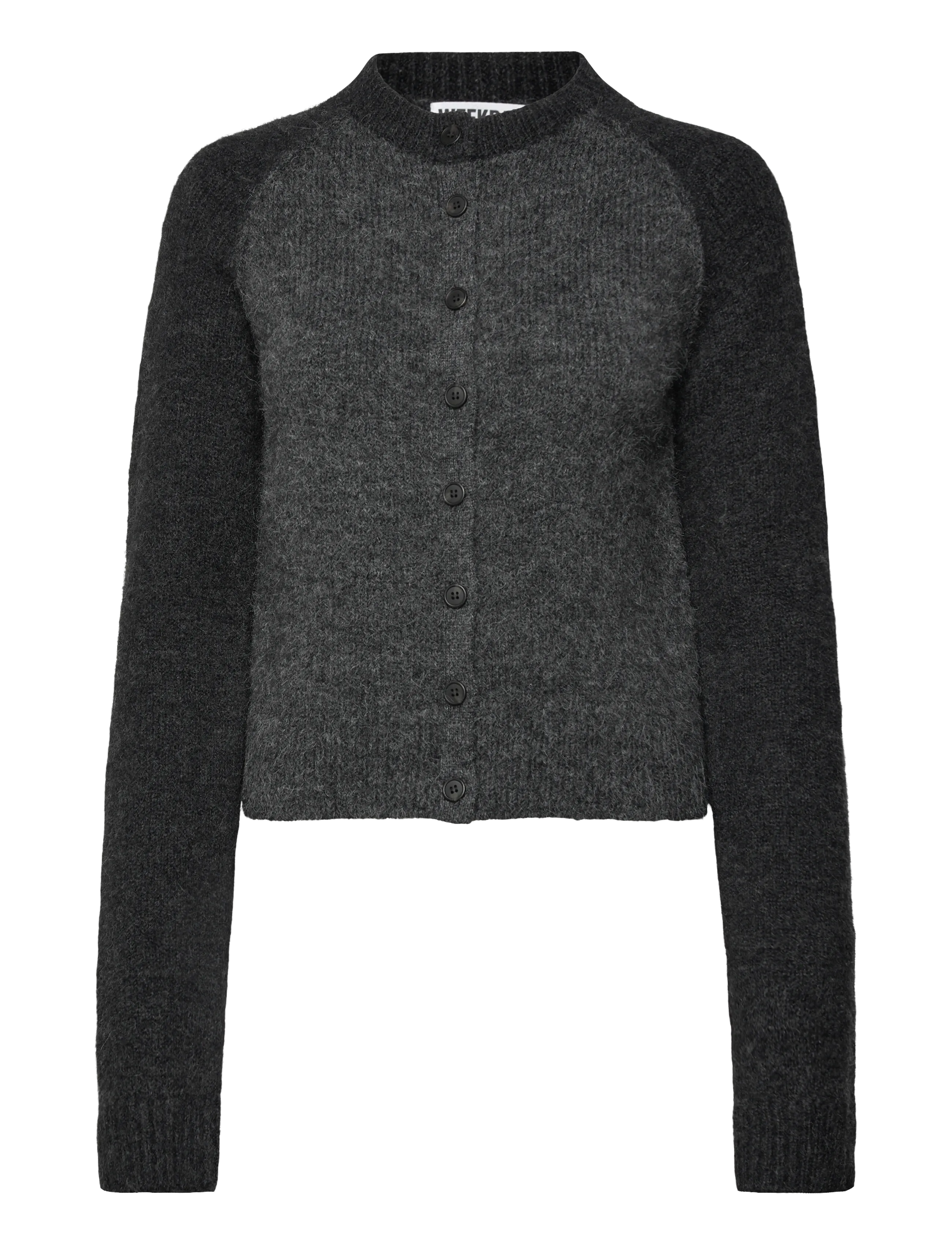 Weekday Soft Slim Fit Buttoned Cardigan - Transitional Layering - GREY MELANGE DARK / grey