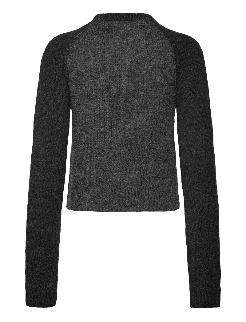 Weekday - Soft Slim Fit Buttoned Cardigan - koftor - grey melange dark - 1