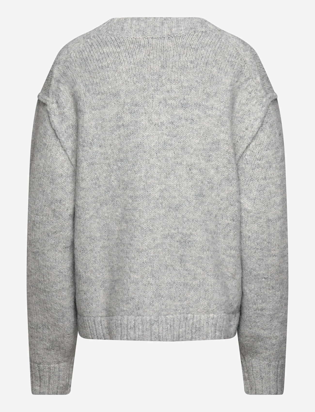 Weekday - Loose Fit Knitted V-neck Cardigan - cardigans - grey melange - 1