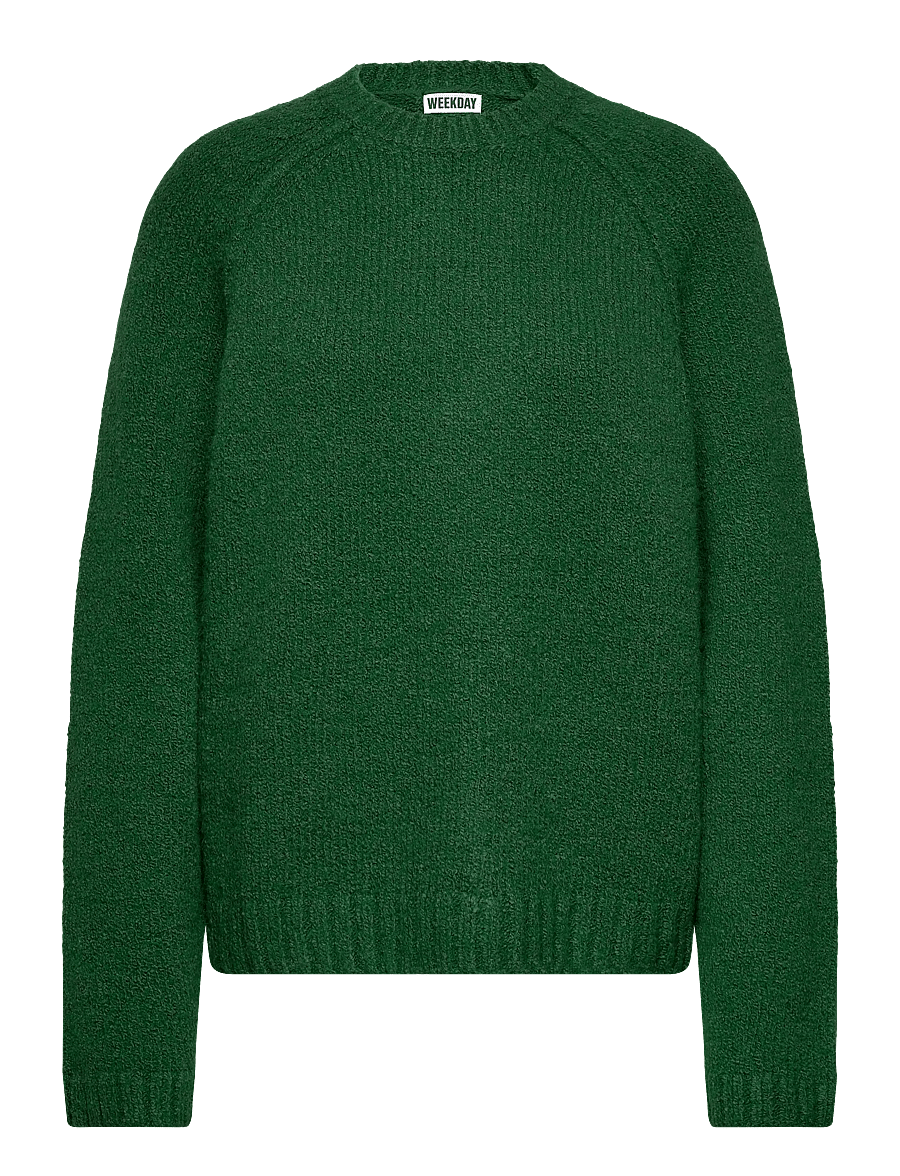 Weekday - Relaxed Knitted Sweater - pullover - green dark - 0