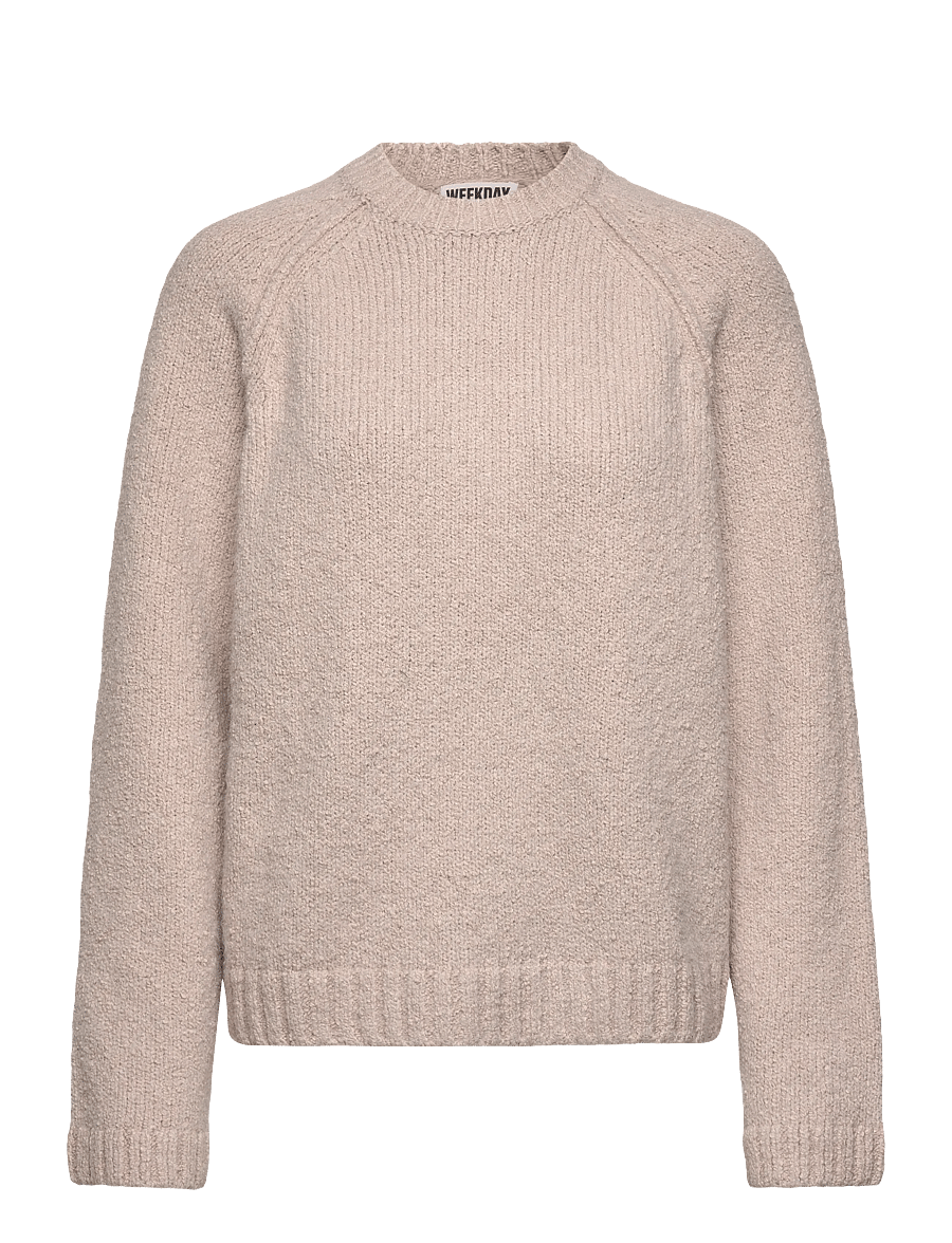Weekday - Relaxed Knitted Sweater - striktrøjer - light mole - 0
