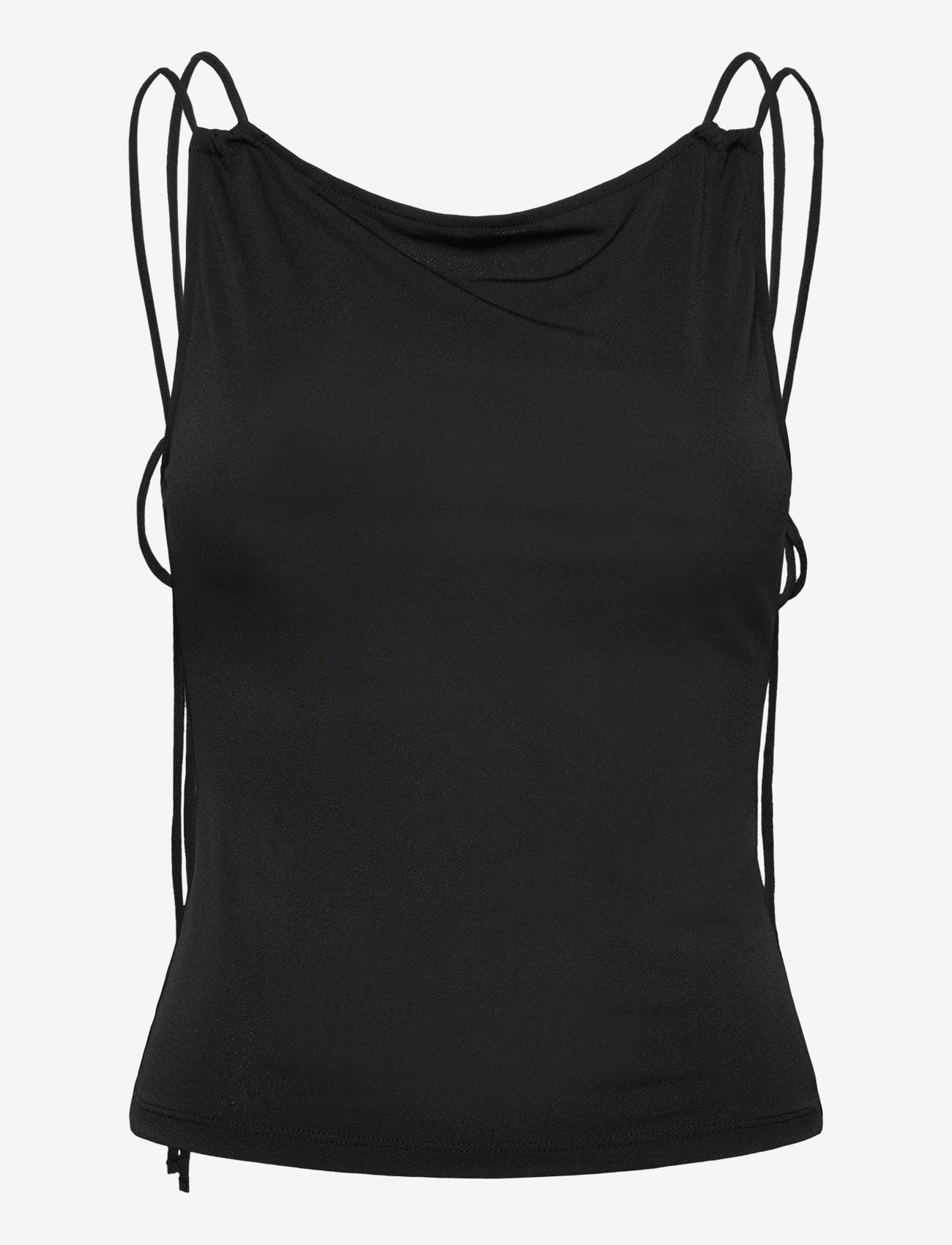 Weekday - Strappy Boatneck Top - sleeveless tops - black - 0