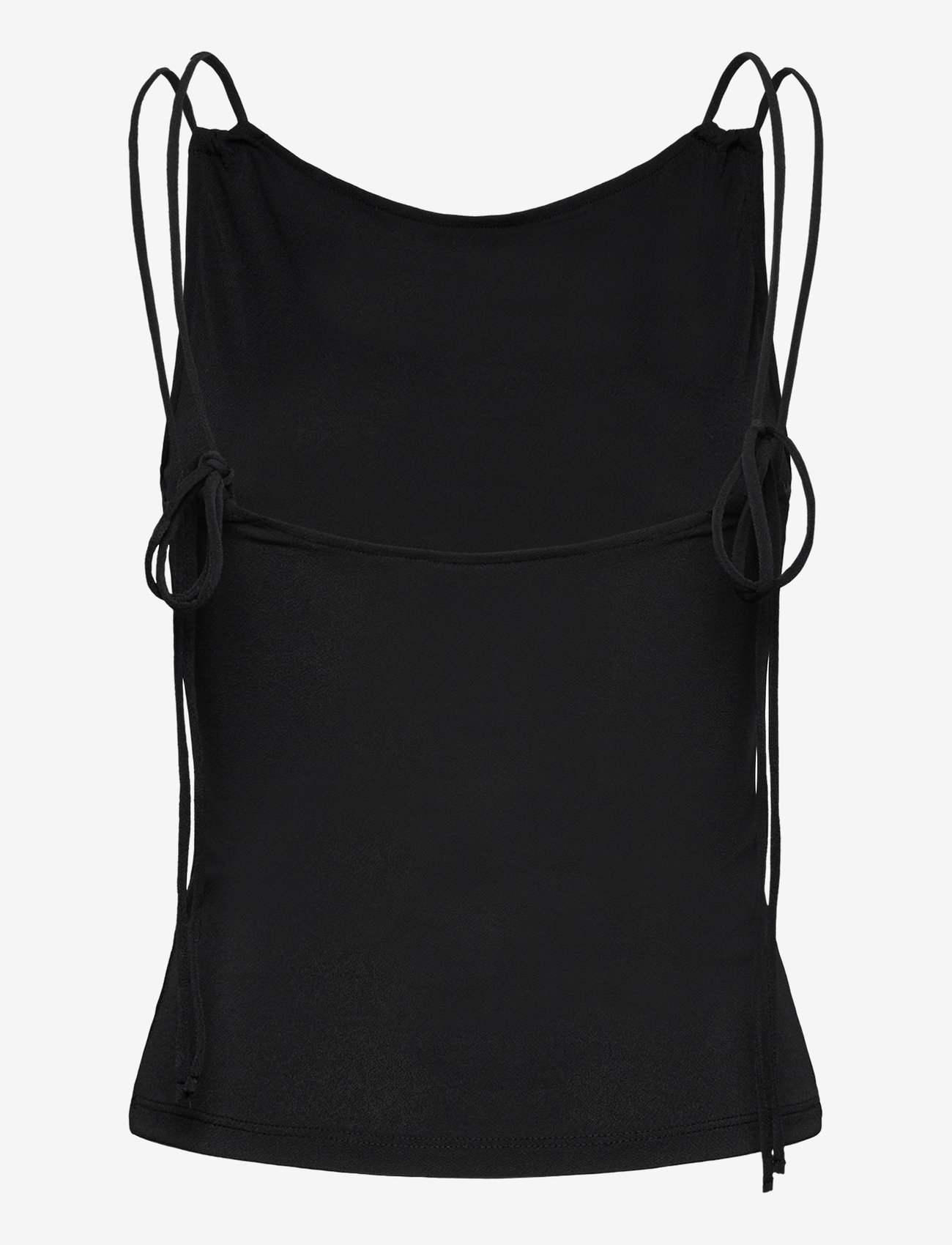 Weekday - Strappy Boatneck Top - sleeveless tops - black - 1