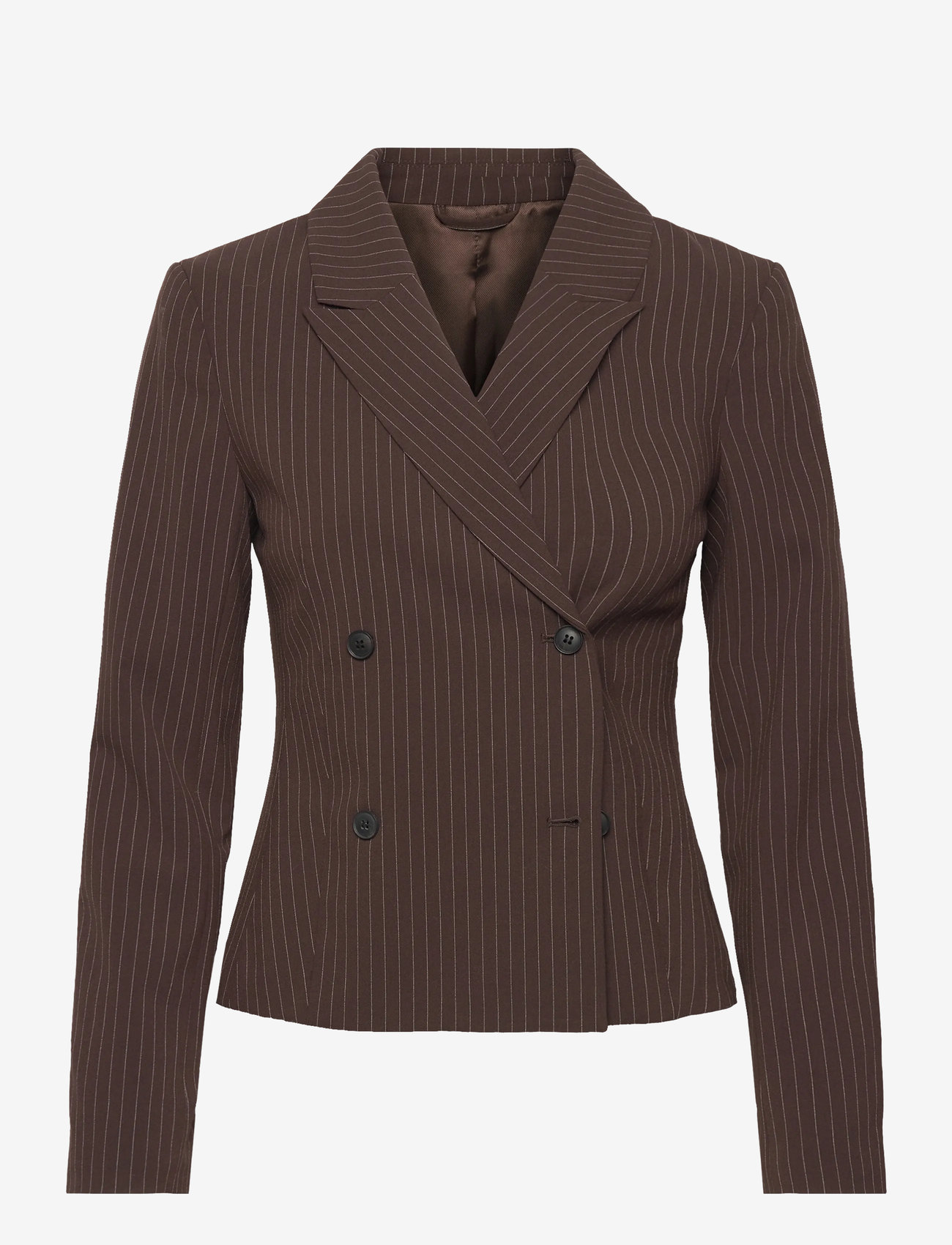 Weekday - Lean Blazer - dark brown pinstripe - 0