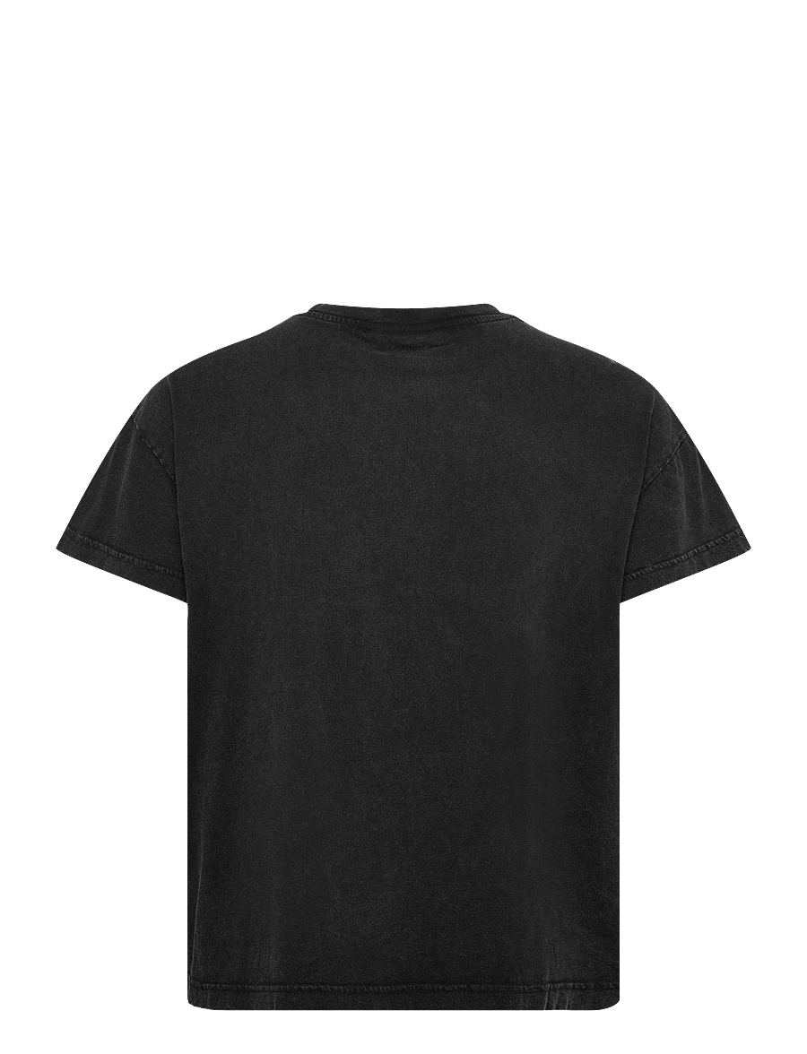 Weekday - Cap-Sleeved Boxy Cotton T-shirt - lyhythihaiset - black - 1