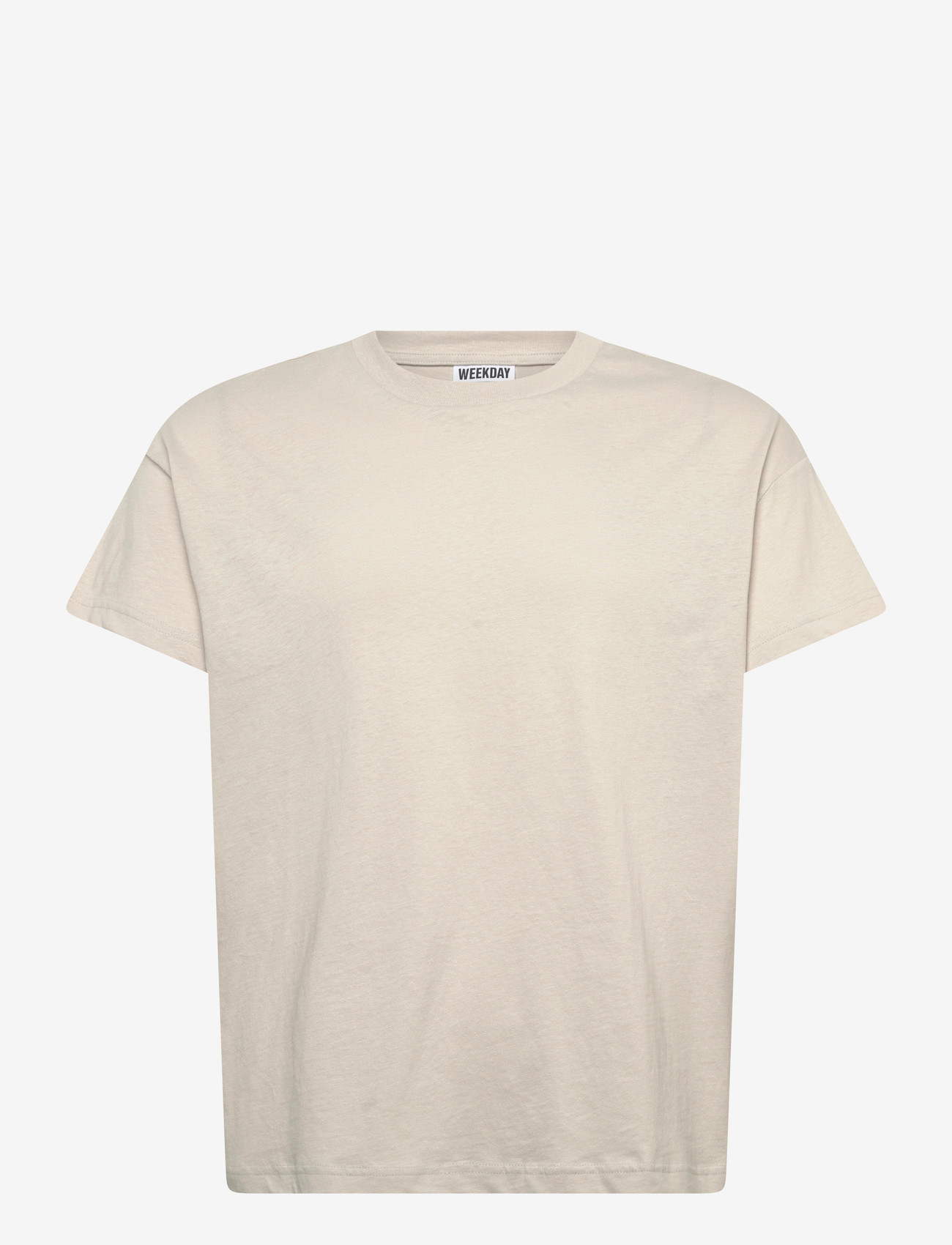 Weekday - Cap-Sleeved Boxy Cotton T-shirt - kortærmede t-shirts - mole - 0