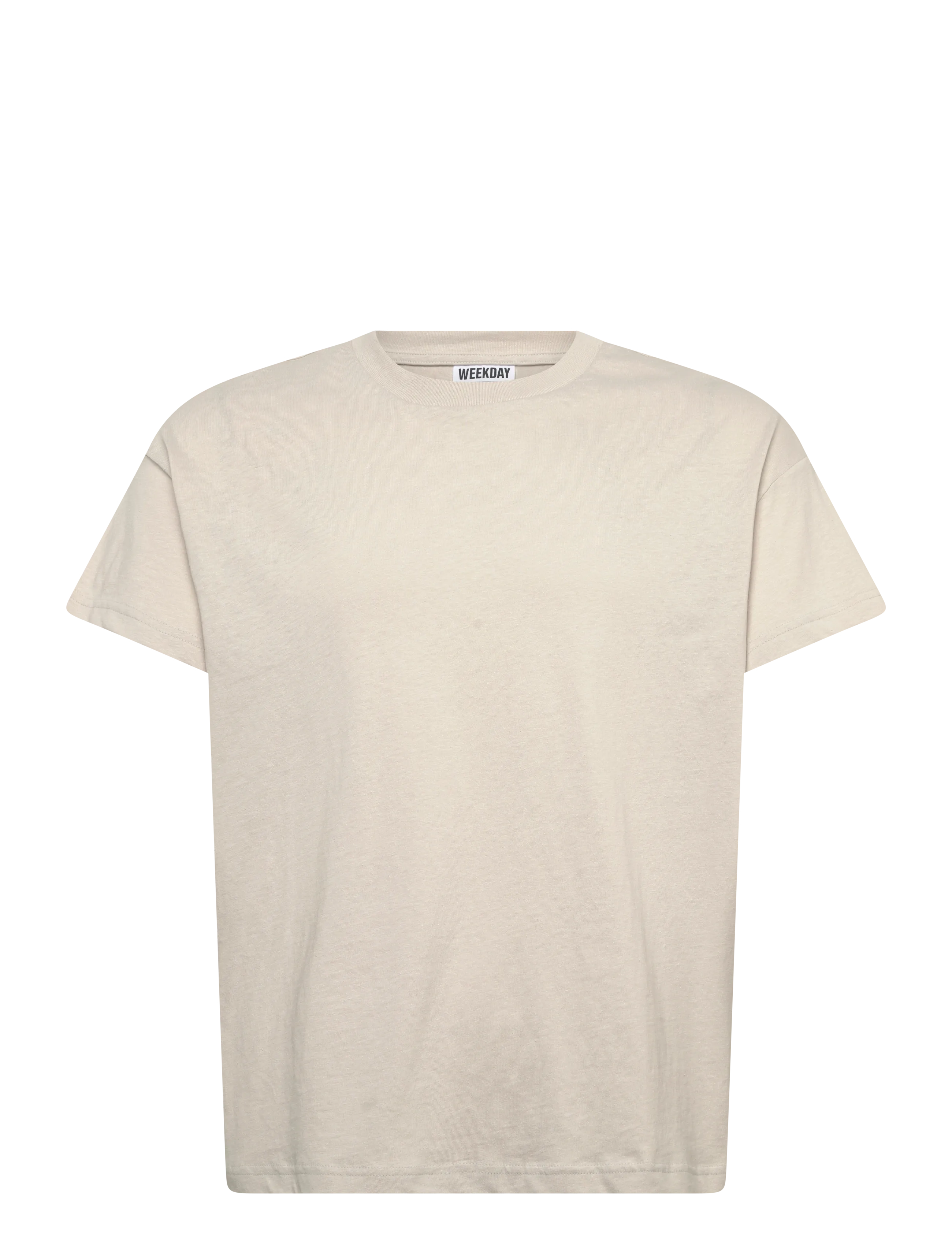 Weekday Cap-Sleeved Boxy Cotton T-shirt - Akcija - MOLE / beige