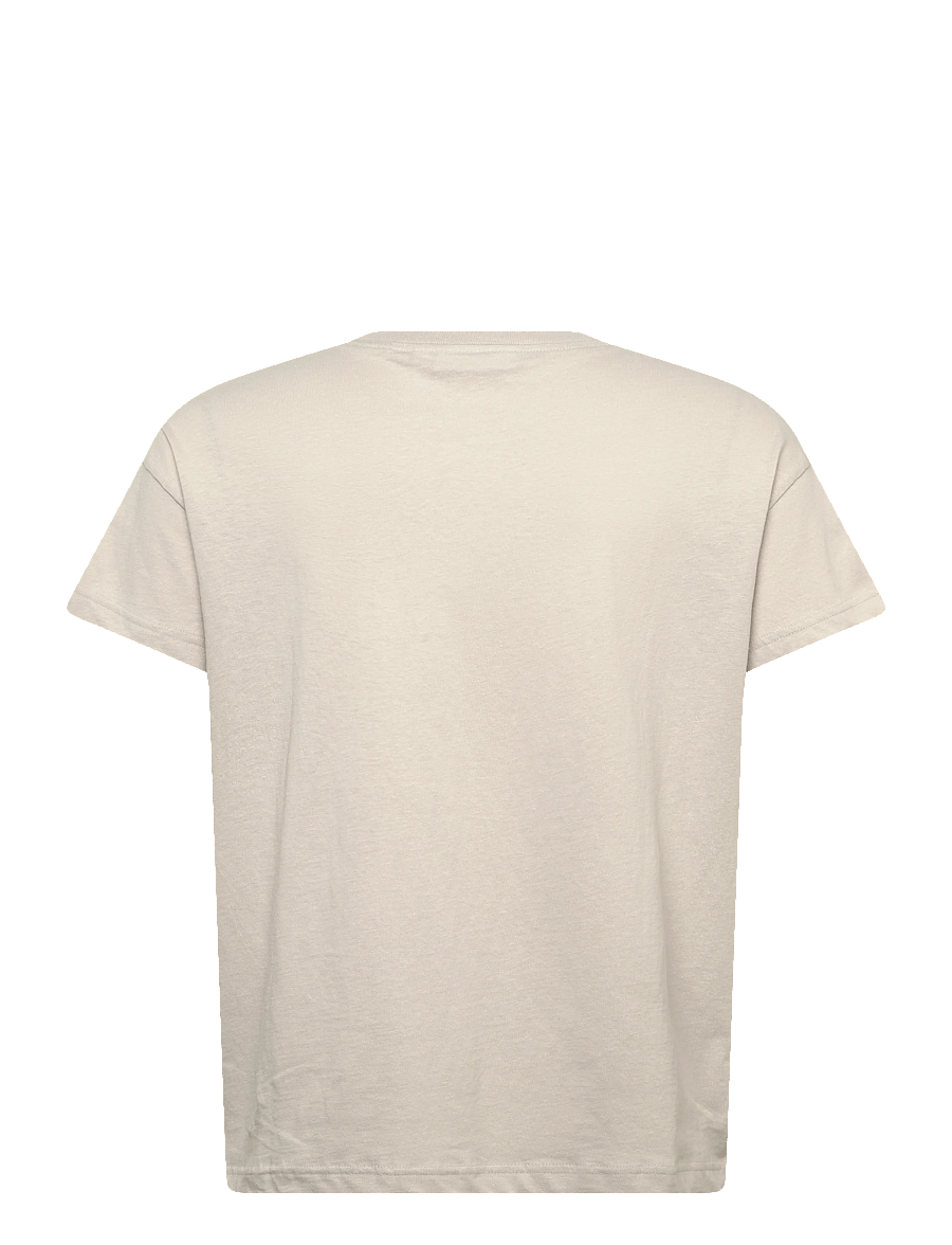 Weekday - Cap-Sleeved Boxy Cotton T-shirt - kurzärmelige t-shirts - mole - 1